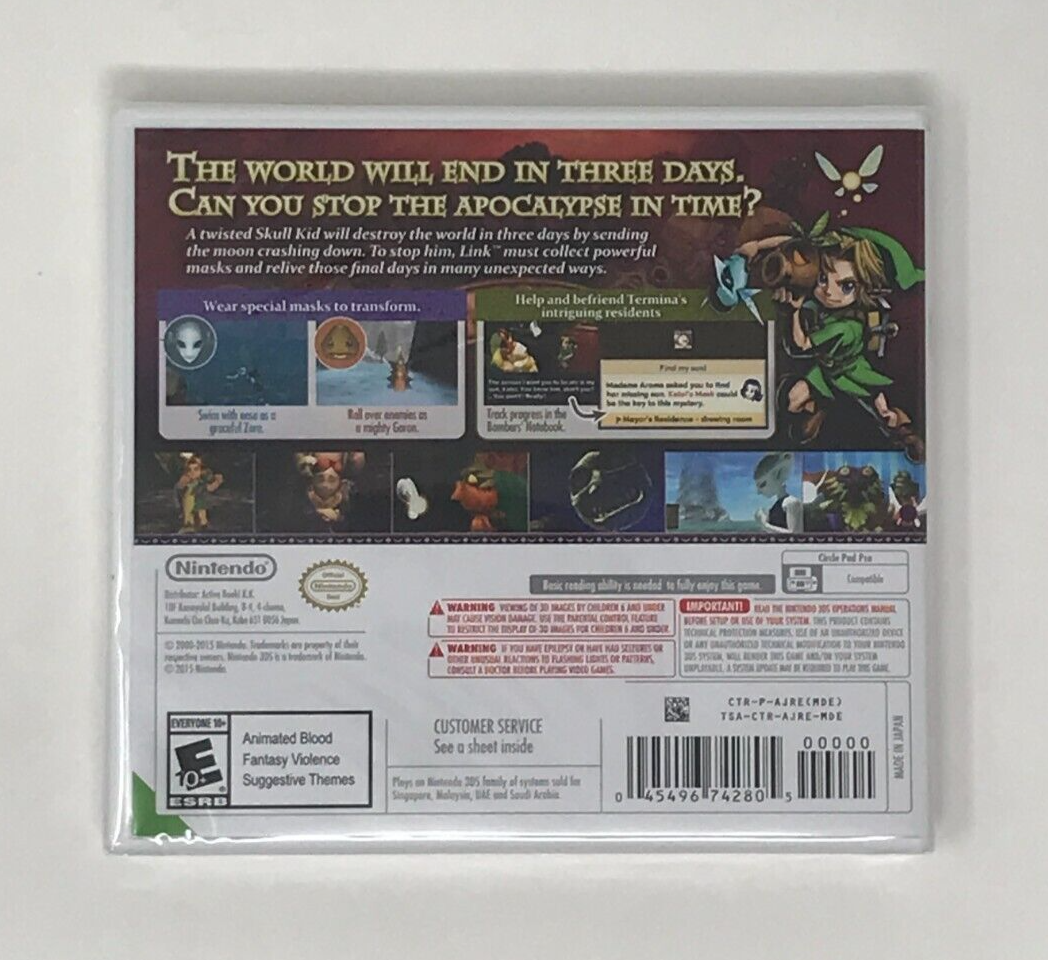 The Legend of Zelda Majora's Mask 3D Nintendo 3DS Brand New & Factory Sealed!