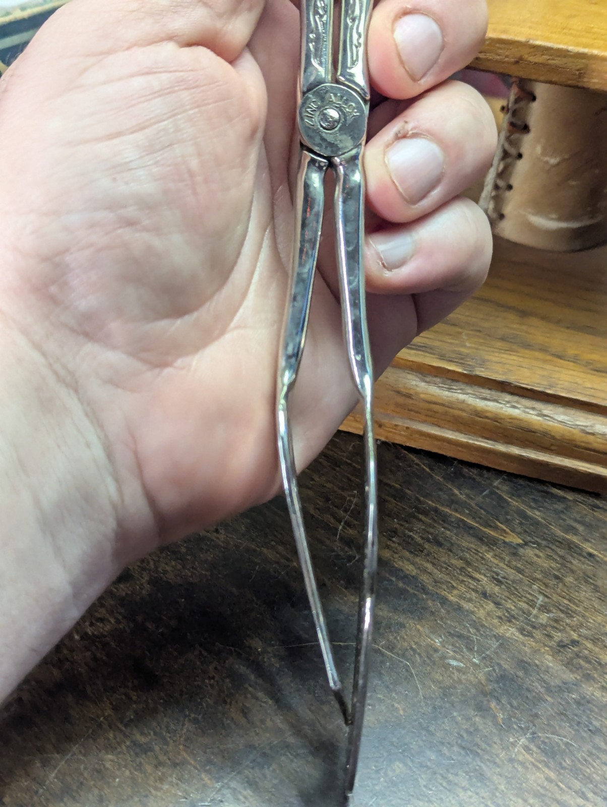 Silverplate Zinc Alloy Salad Tongs Vintage Ornate Dessert Service SEPARATED 8.5"