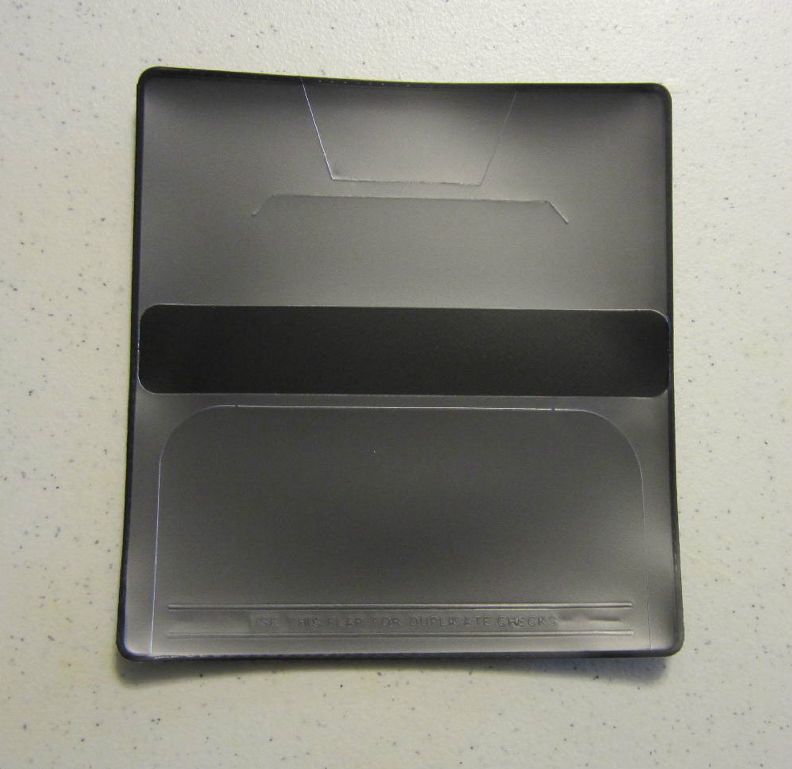 1 NEW BLACK VINYL CHECKBOOK COVER WITH DUPLICATE FLAP