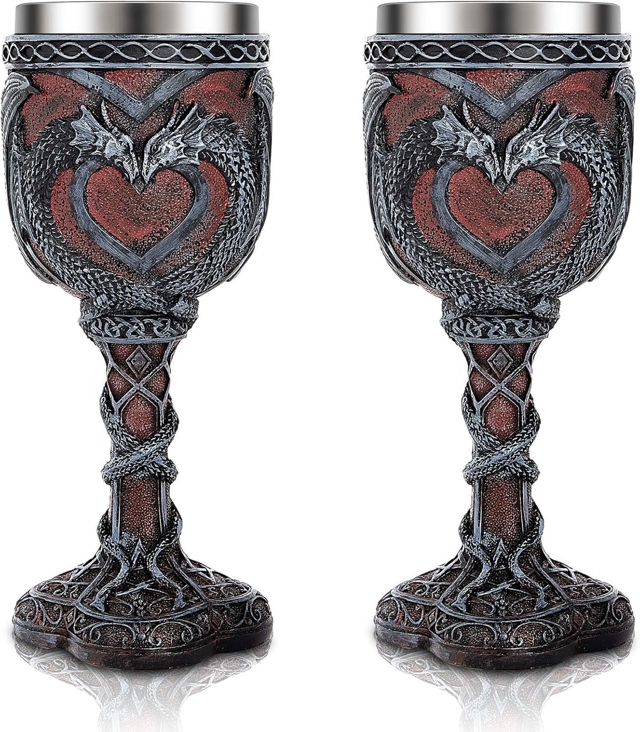 2 Pcs Medieval Cups and Goblets Dragon Wine Goblet Chalice Goblet 7 Oz Resin...