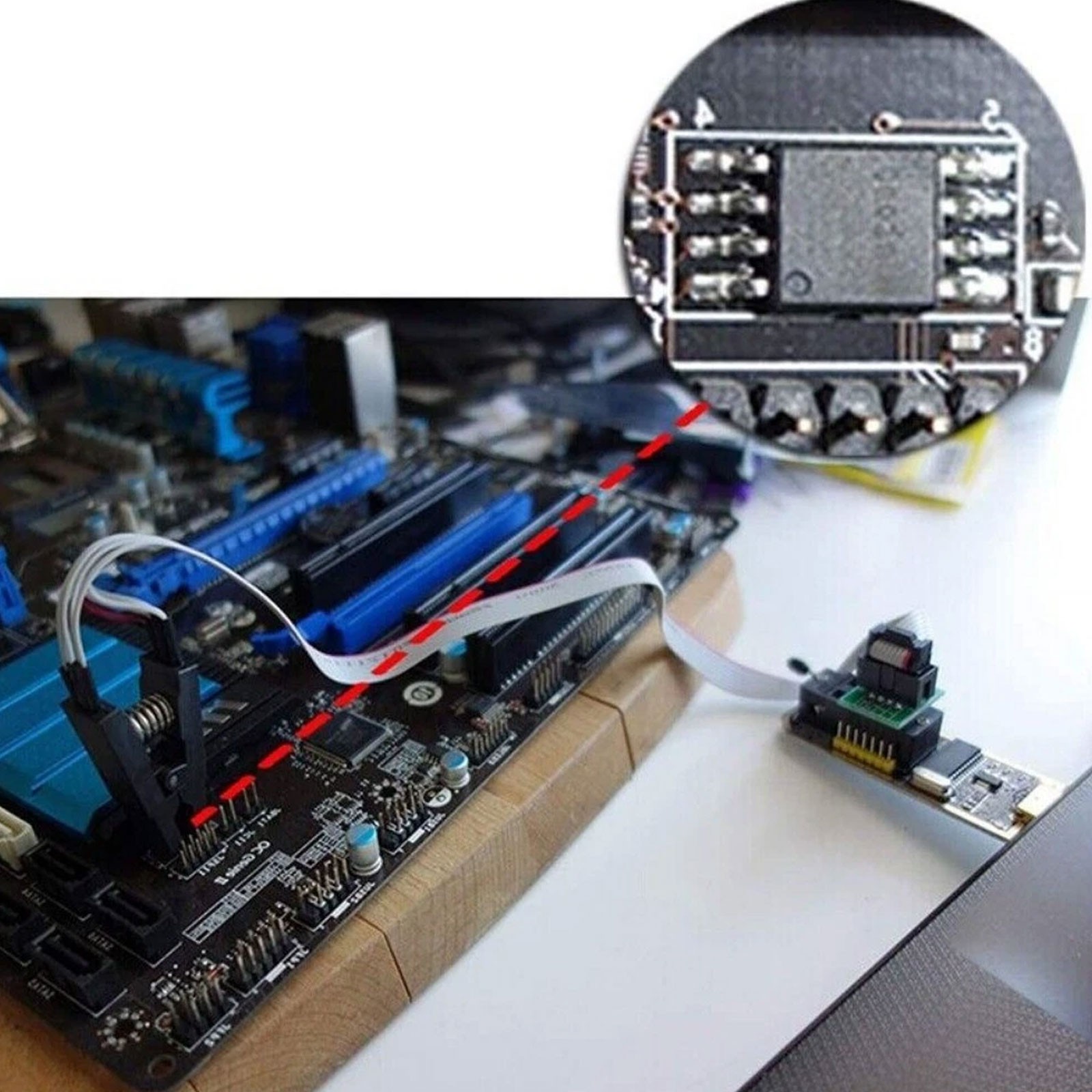 CH341A SOIC8 SOP8 Flash Chip EEPROM Programmer IC BIOS Test Clips 24 25 SeriesFc