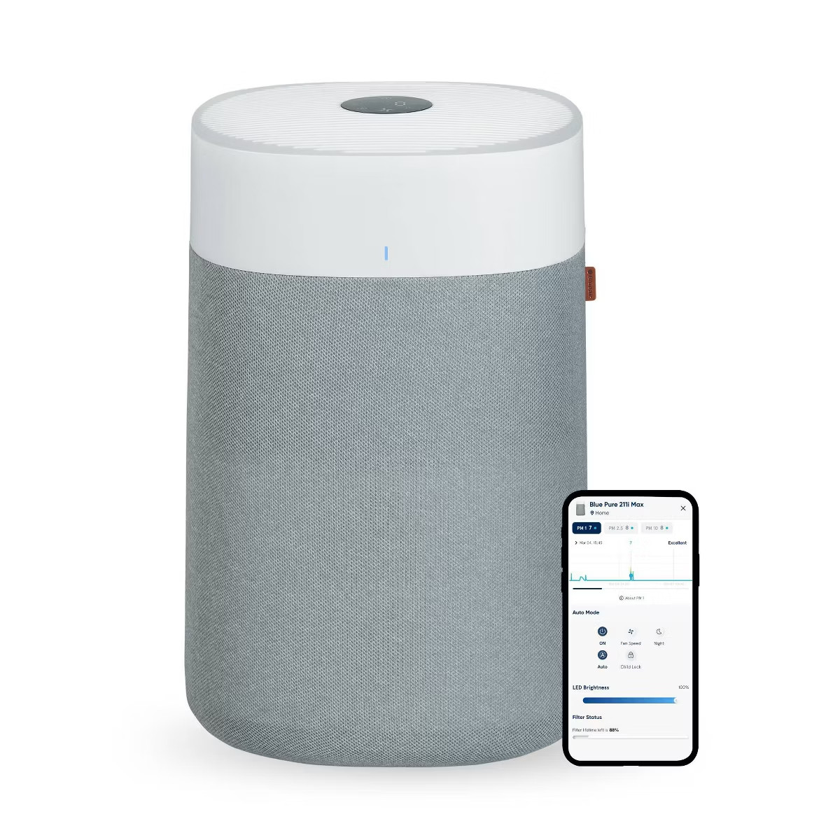 Blueair Pure 211i Max HEPA Air Purifier, 3000 sq. ft. Coverage, Smartphone App