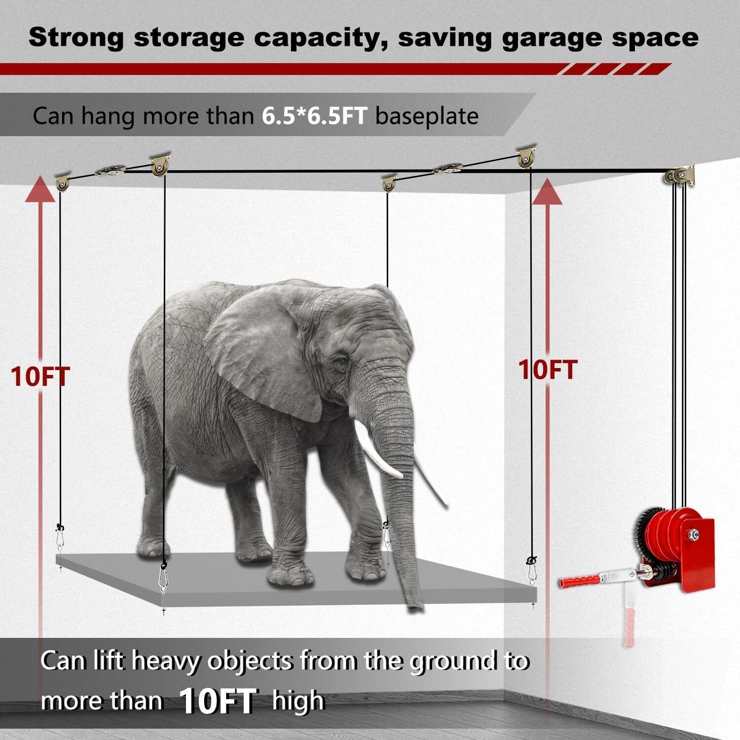 Overhead Garage Storage Lift-Heavy Duty Ceiling Mounted Garage Storage System
