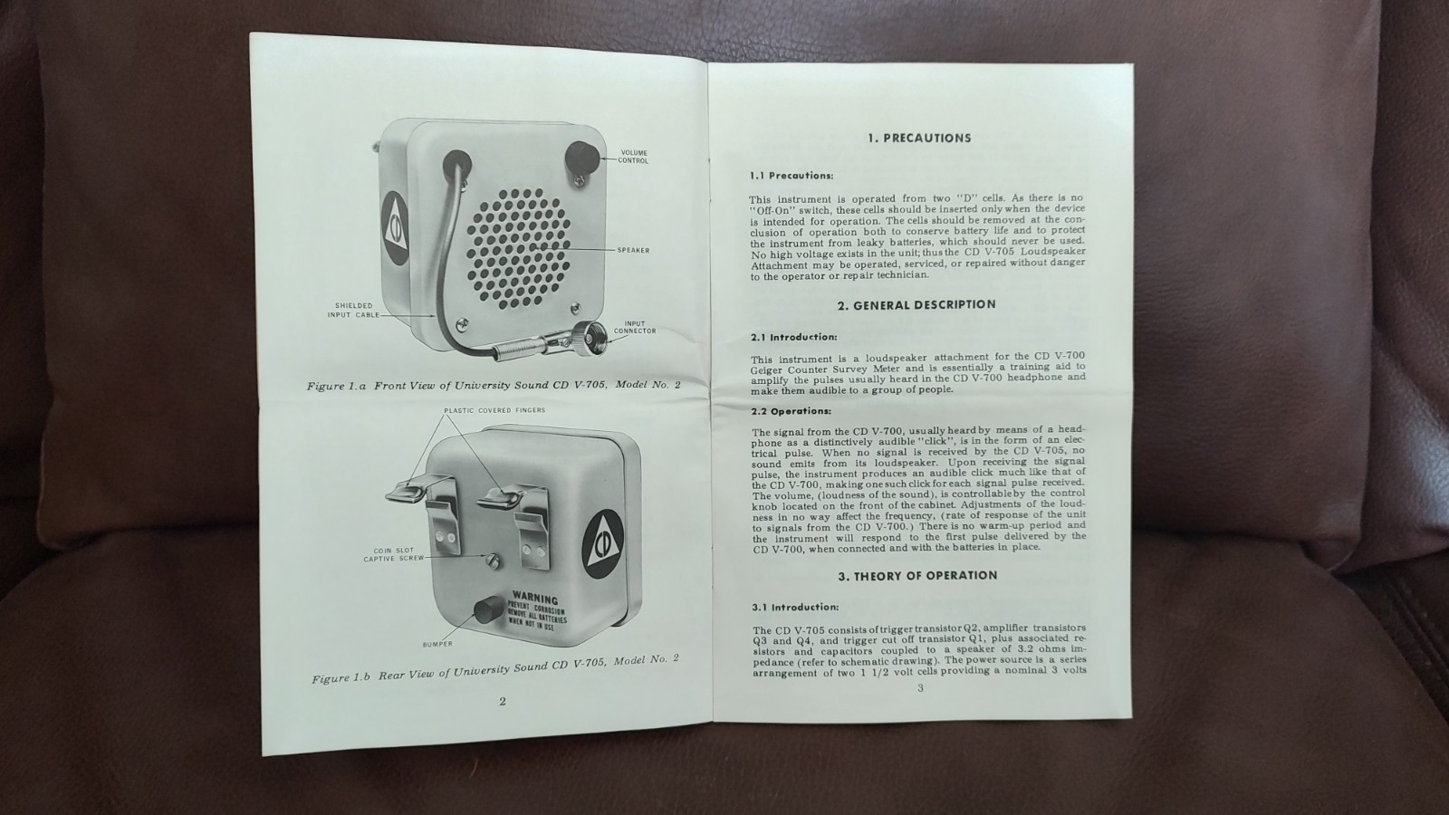 UNIVERSITY SOUND CD V-705 / CDV-705 Loudspeaker w/Manual CDV-700 / CD V-700