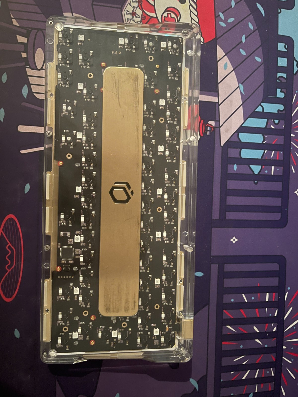 Built Custom Mechanical Gaming Keyboard Idabao ID80 Crystal, 75% keyboard brass