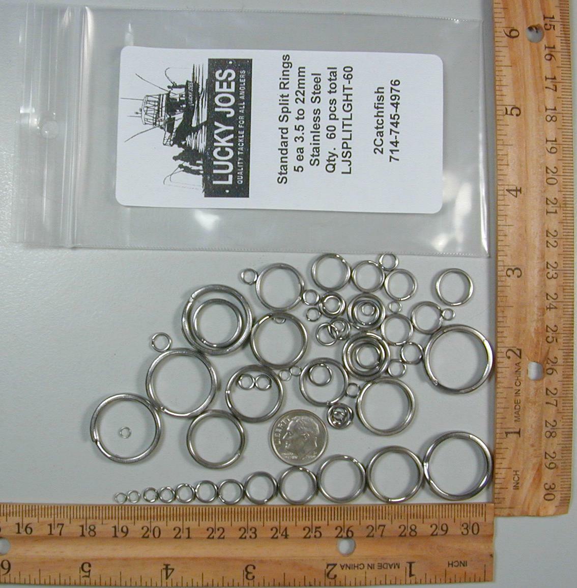 Stainless Steel Split ring assortment 60 pcs 12 sizes small to big standard duty
