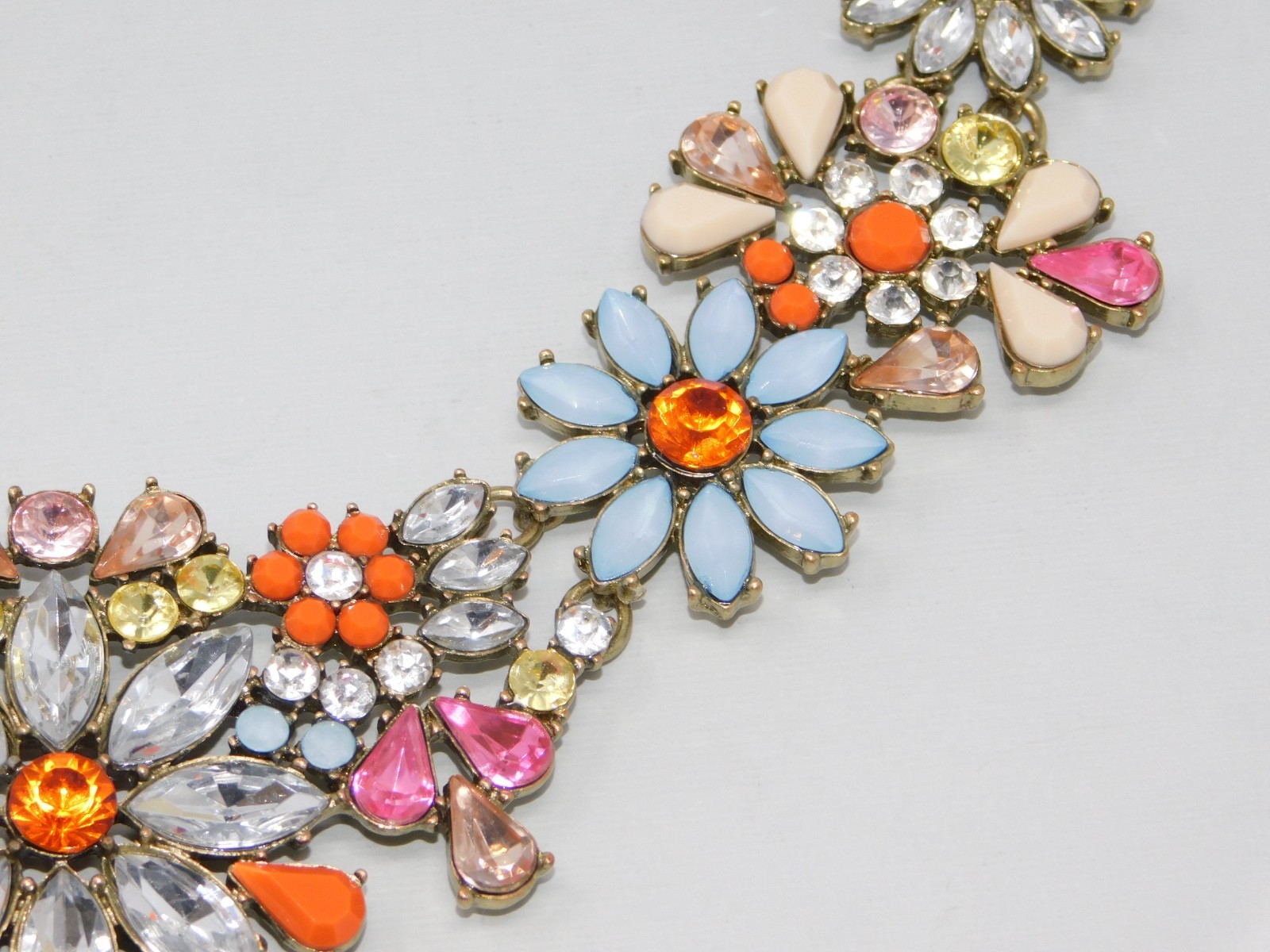 Vintage JOAN RIVERS Rhinestone Big Blossom Floral Bib Statement Necklace