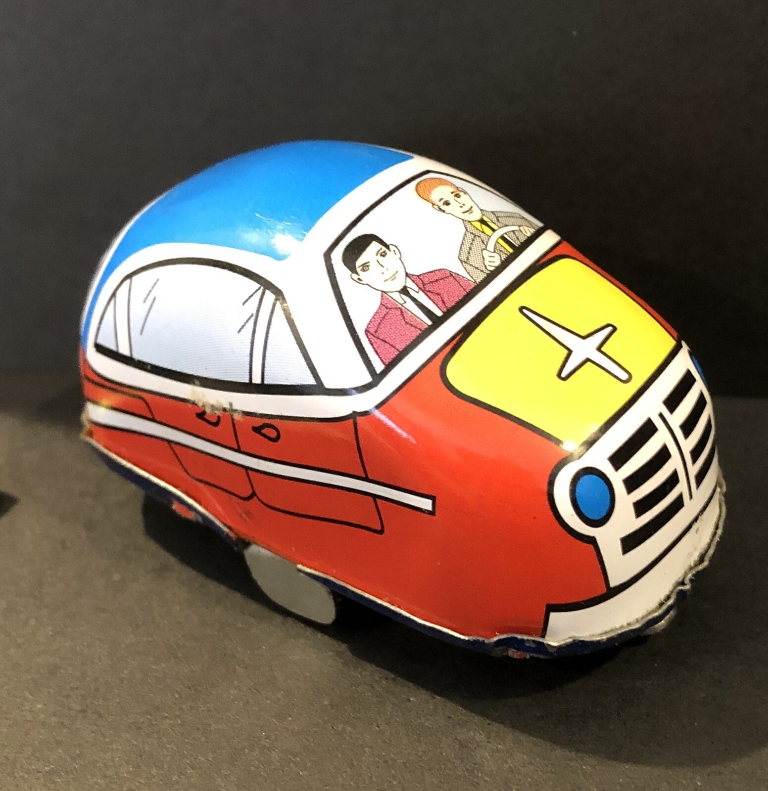 Tin Wind Up Car Little Highway Car Classic #A051- REPLICA