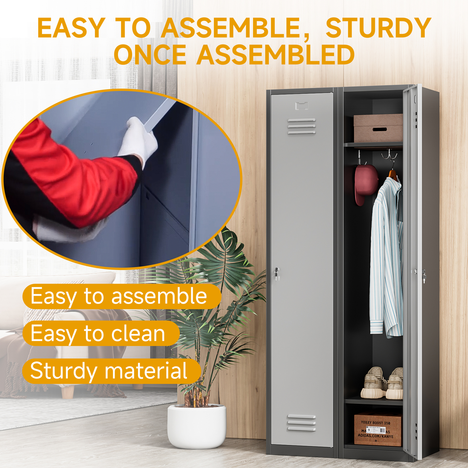 Metal Storage Cabinet Metal Locker with Door For Employees Office School Gym