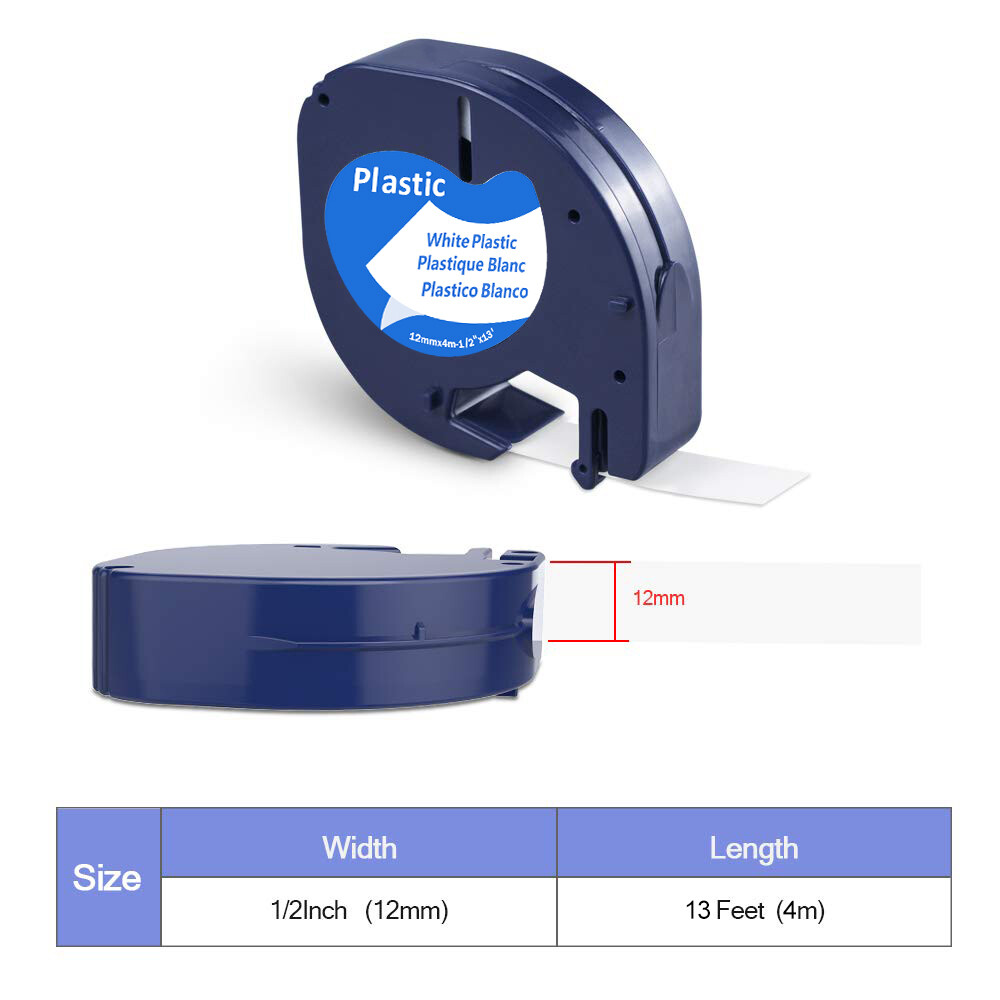 10PK Dymo LetraTag Refills White Plastic 91331 for LetraTag Label Maker LT-100H