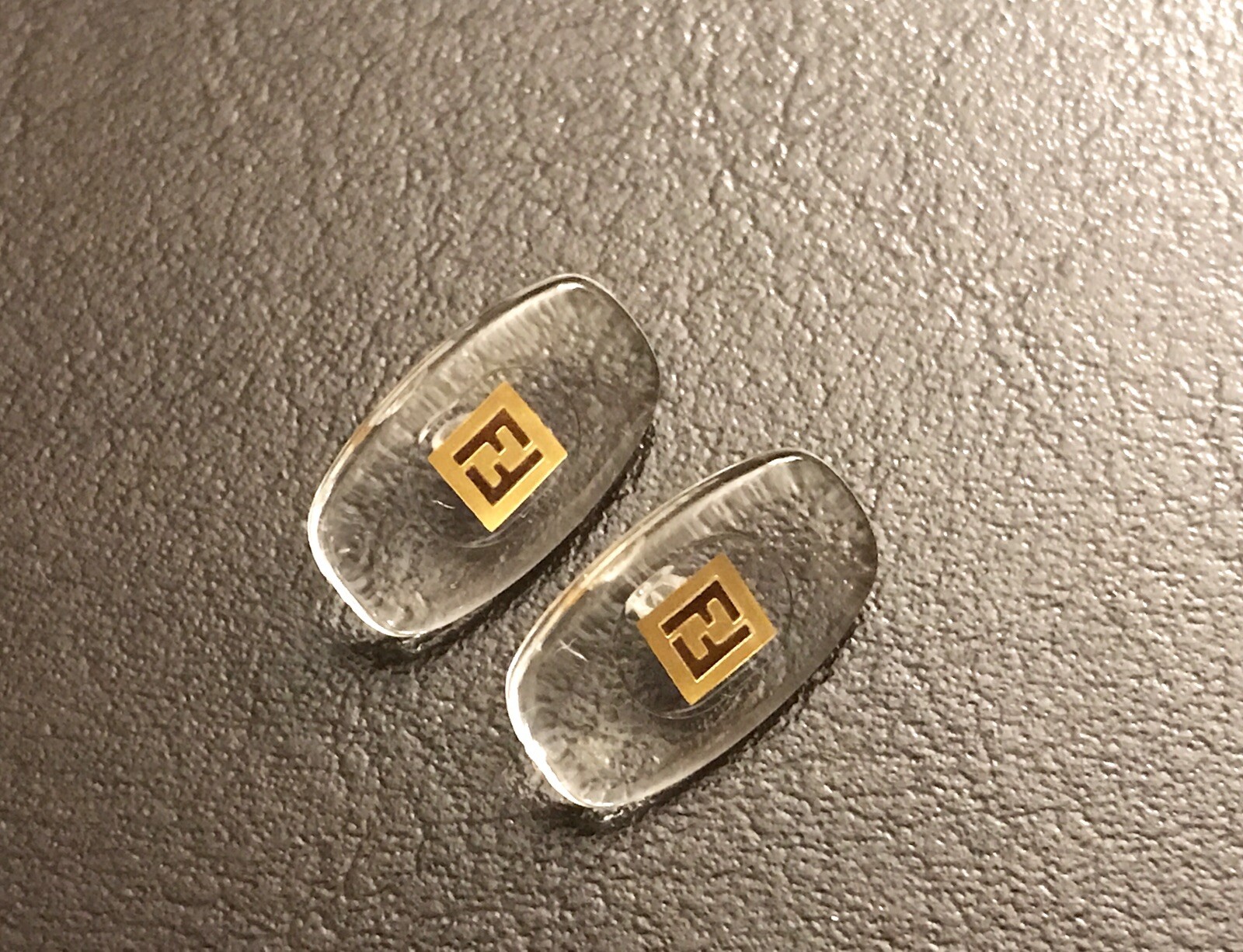 Authentic Replacement Nose Pads For Fendi Eyewear Glasses Screw-In W/ Gold logo