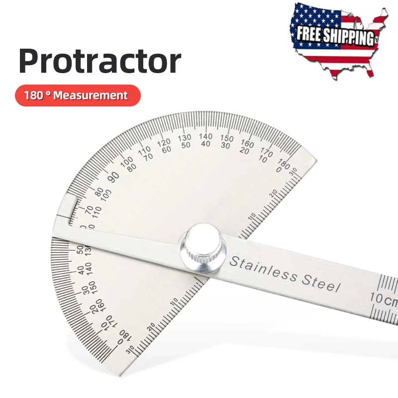 Stainless Steel 180 degree Protractor Angle Finder Rotary Measuring Ruler