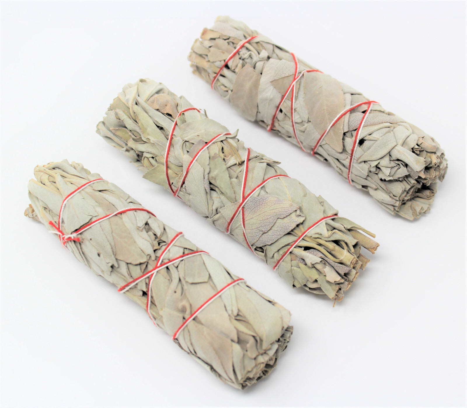 White Sage Smudge Stick Bundles 4": 3 Pack Lot + Guide For Cleansing Smudging