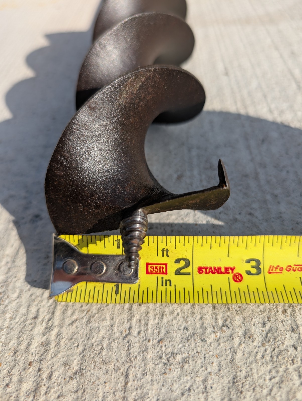 WI Barn Antique Vintage T Handle Barn Beam Hand Drill 2 1/4" Bit x 20 1/4" H