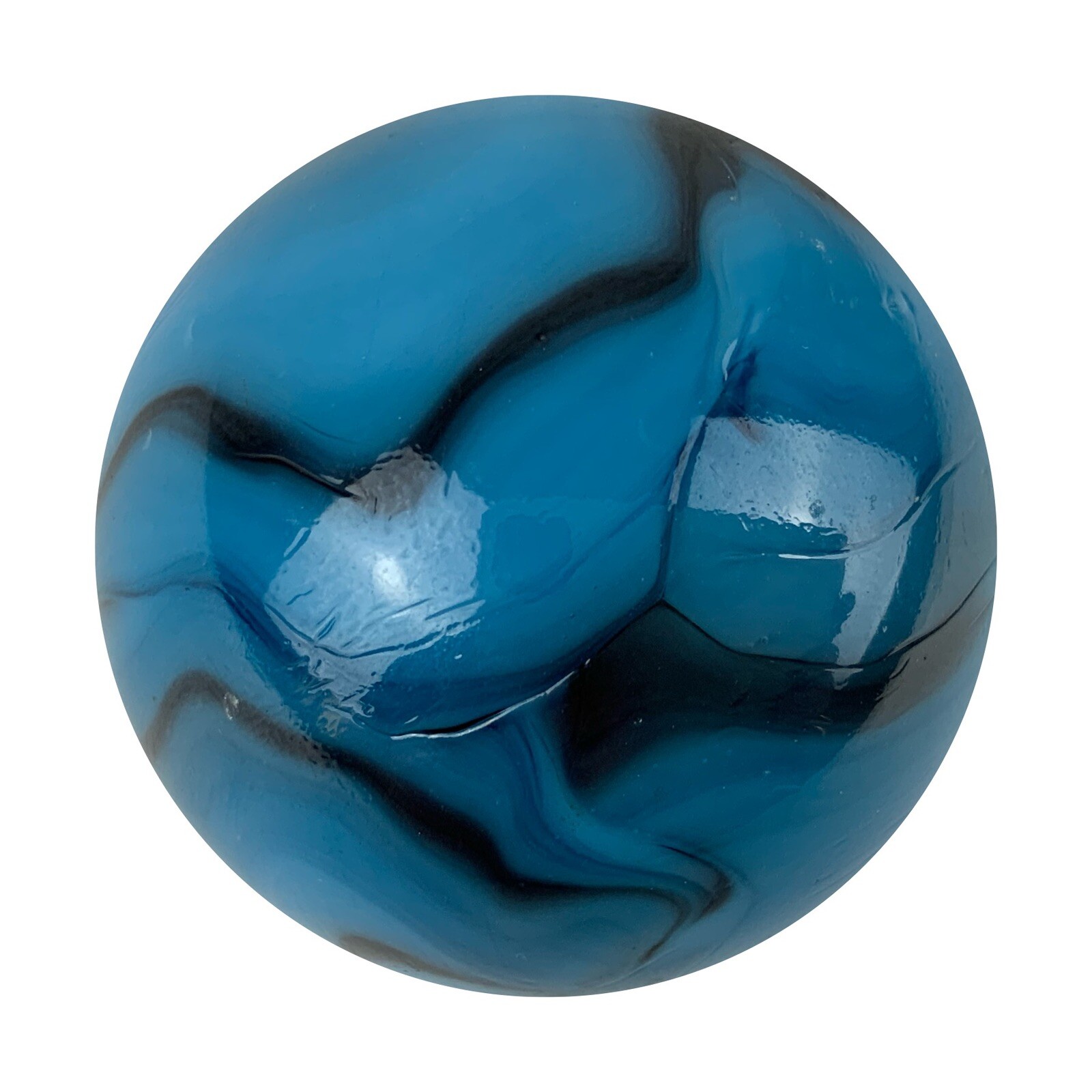 TOE BREAKER 50mm (2") BRONTOSAURUS Blue Swirl Marbles glass Toebreaker HUGE