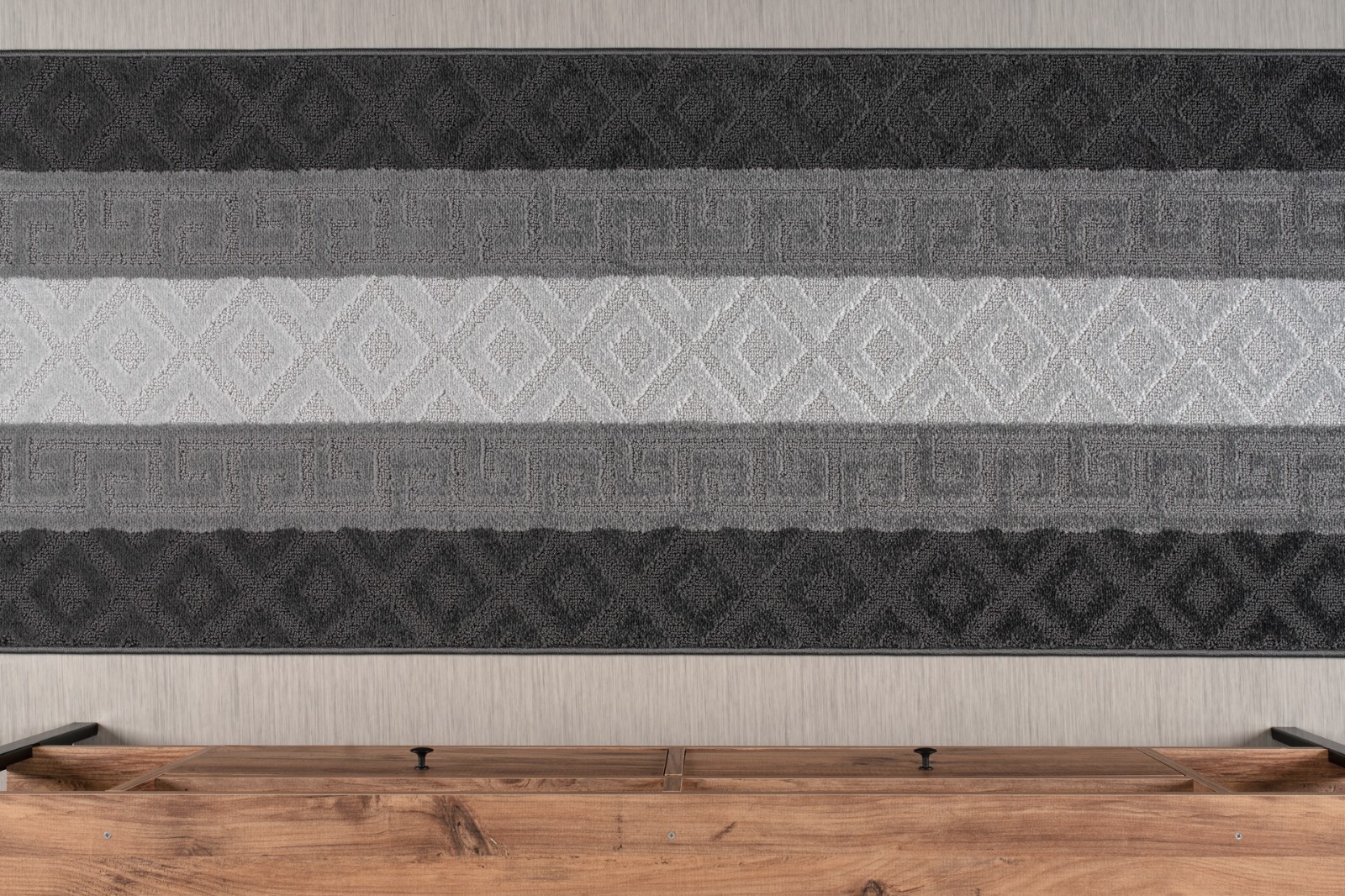 Custom Size Hallway Runner Rug, Non Slip, 26 Wide X Your Choice of Length, Grey
