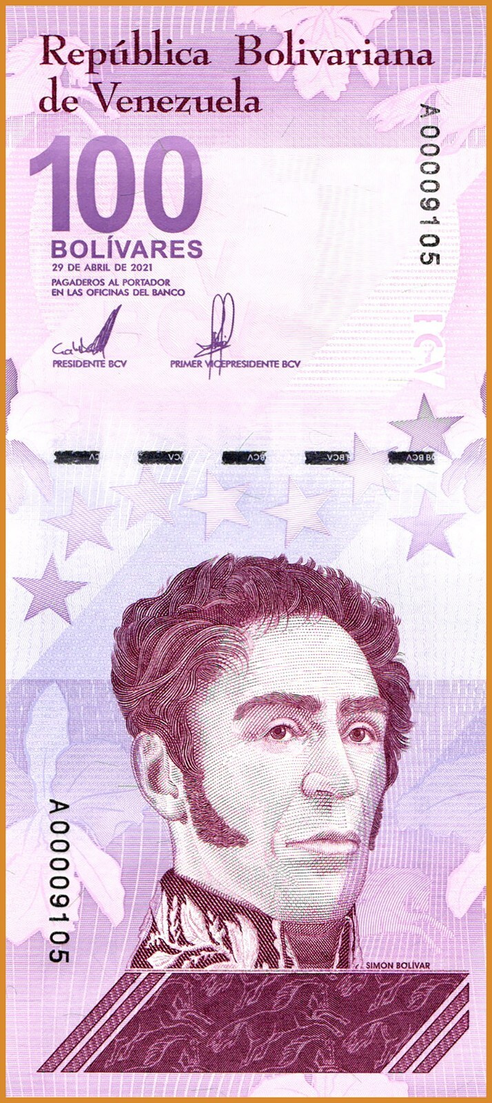 VENEZUELA 100 DIGITALES banknotes 1 2021 bolivar soberano. Parker special..CIR