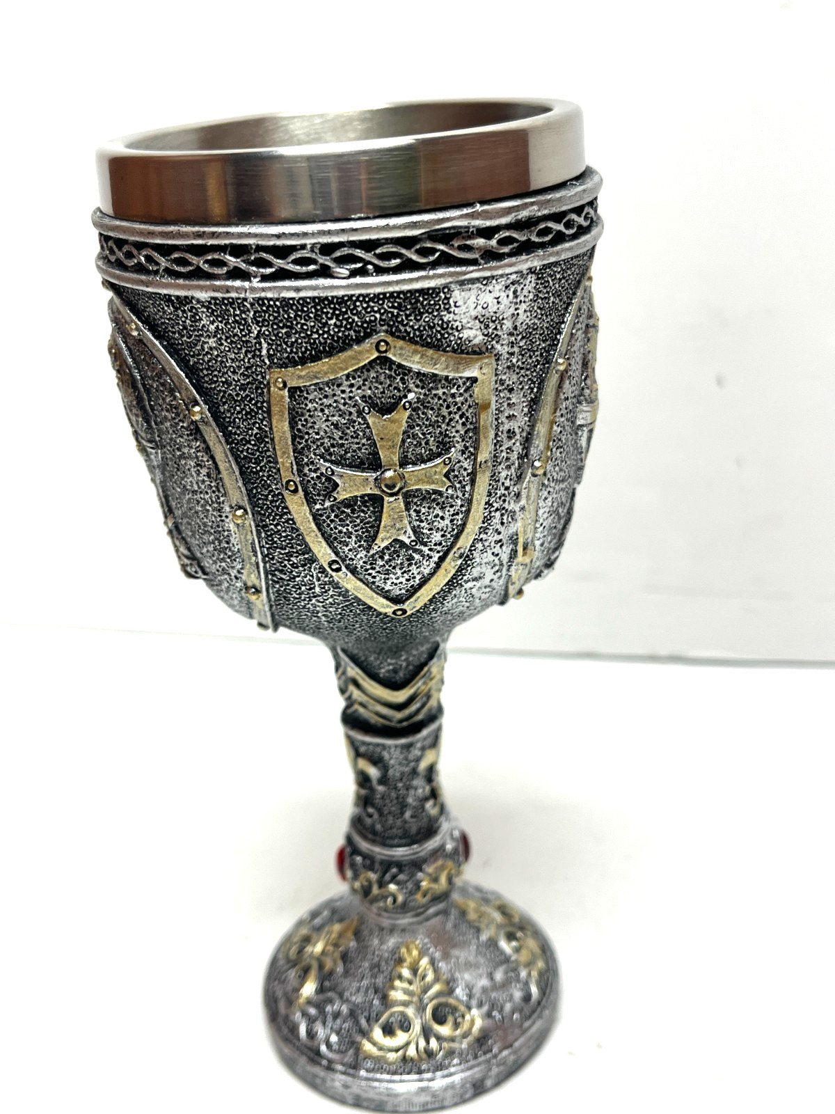Medieval Armor Knight Wine Goblet - Renaissance Royal Warrior Chalice Drinkware