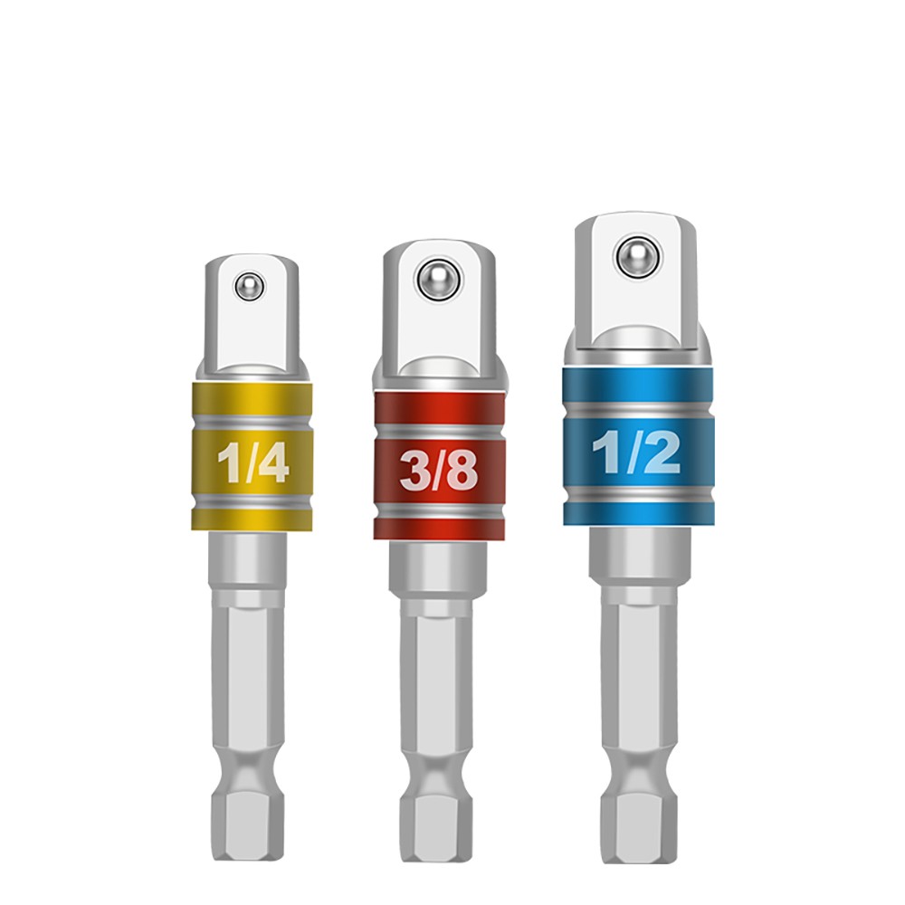 1/2" 1/4" 3/8" Socket Bits Adapter Hex Shank Impact Drill Driver Extension