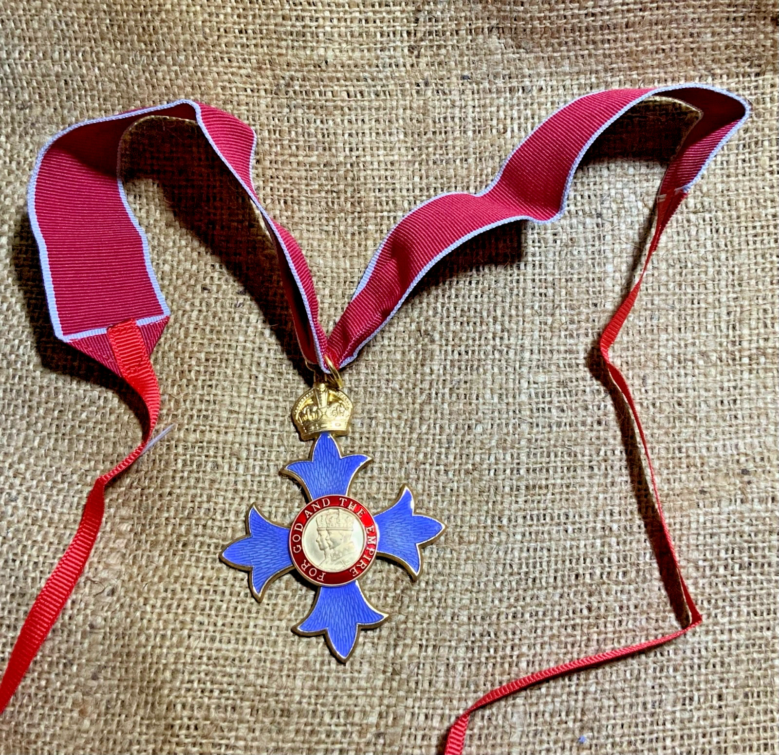 CBE neck badge order of the British empire quality replica civil ribbon