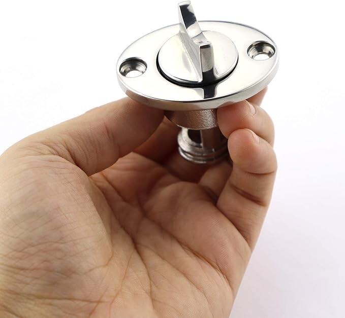 Oval 316 Stainless Steel Boat Garboard Drain Plug For 1" 25mm Hole WithO Ring