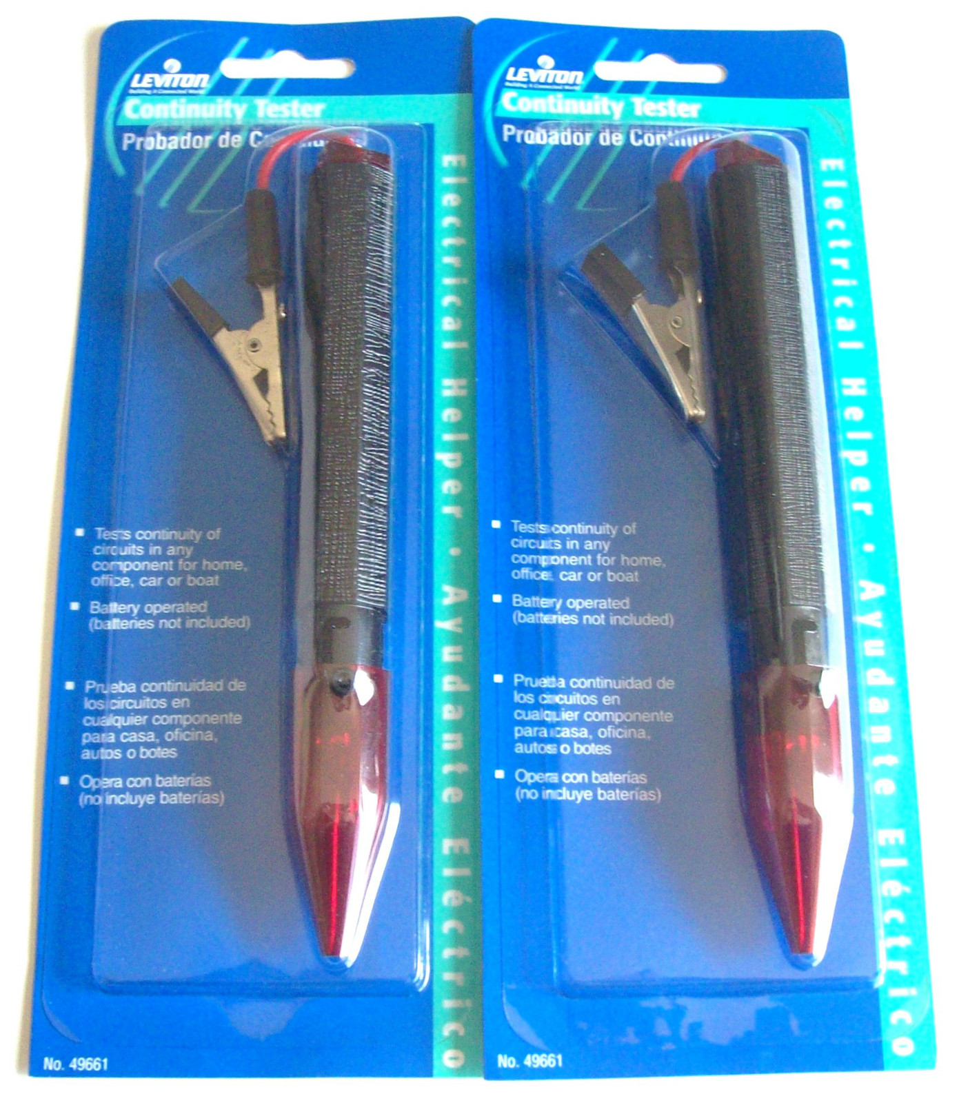 2pcs LEVITON CONTINUITY TESTER 49661 ELECTRICAL METER PROBE CIRCUIT AUTOMOTIVE