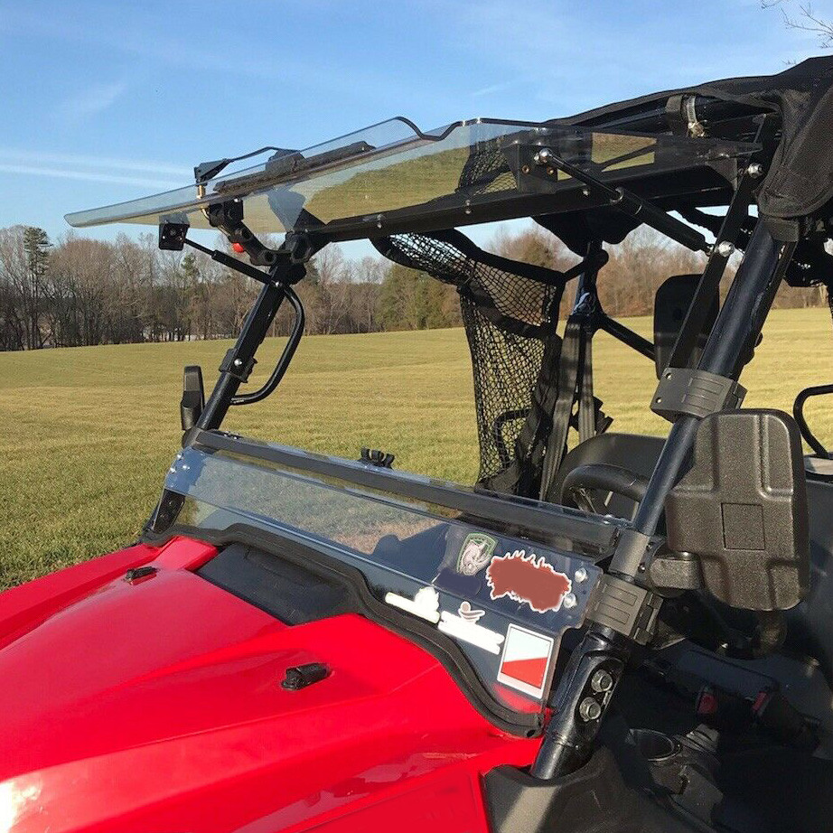 For Honda Pioneer 1000 /1000-5 UTV 3-IN-1 Flip Windshield 2016-24 w/Gas Spring