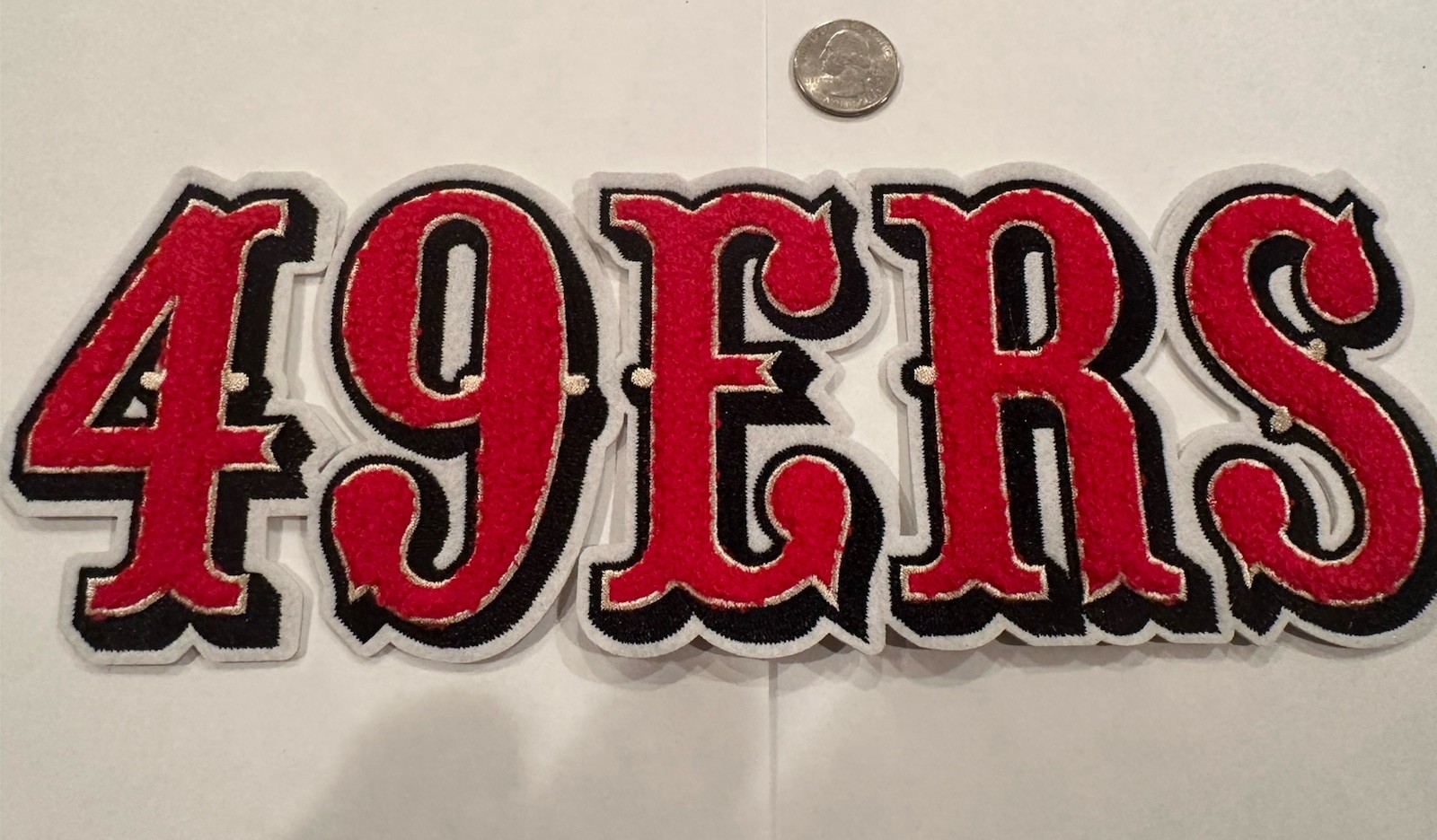 49ers Embroidered- Iron On VEST/ JACKET Patch 11”x 4” Awesome!!!!!