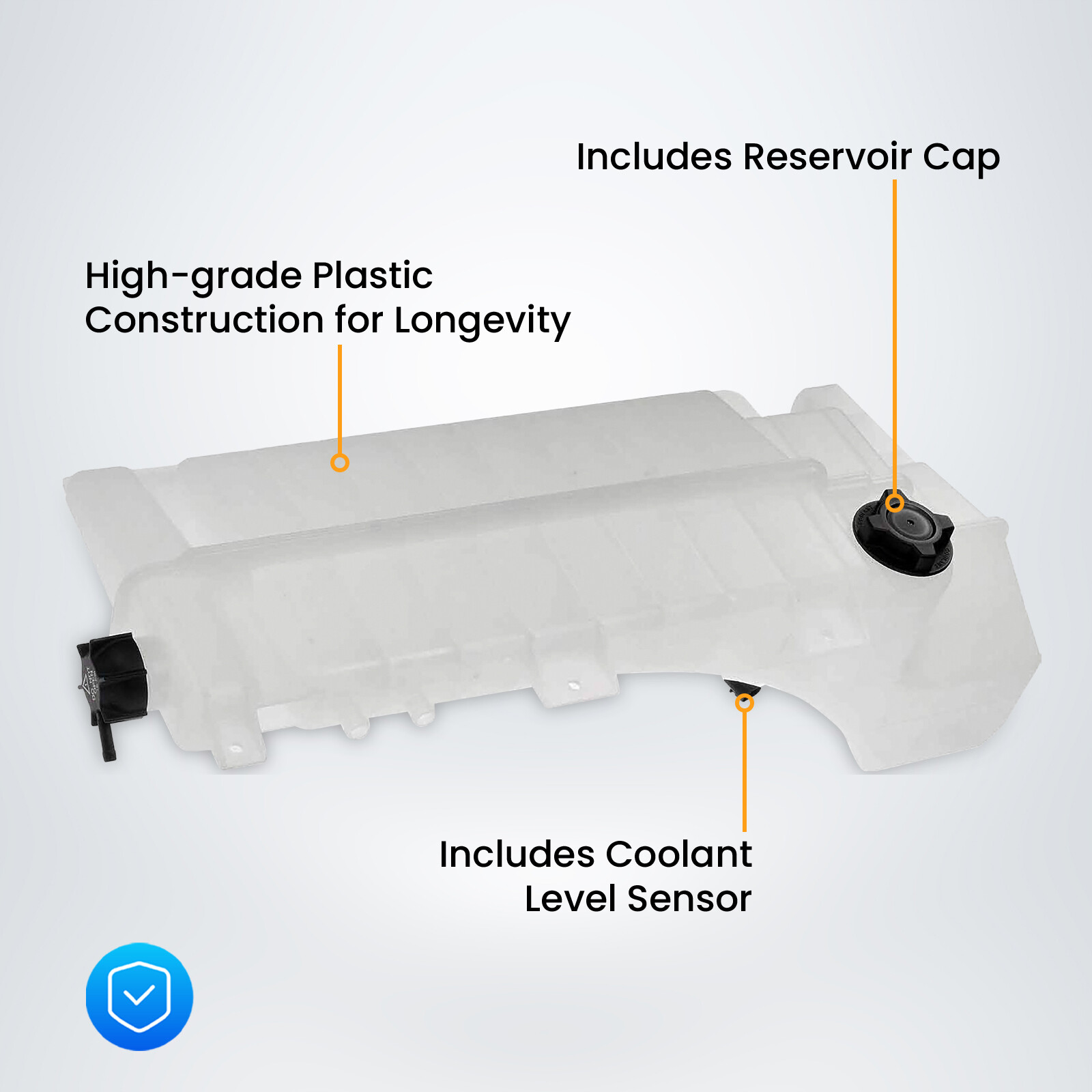 Volvo VNL Truck 2008-2024 Coolant Tank Reservoir w Cap, Sensor Replaces 22564837