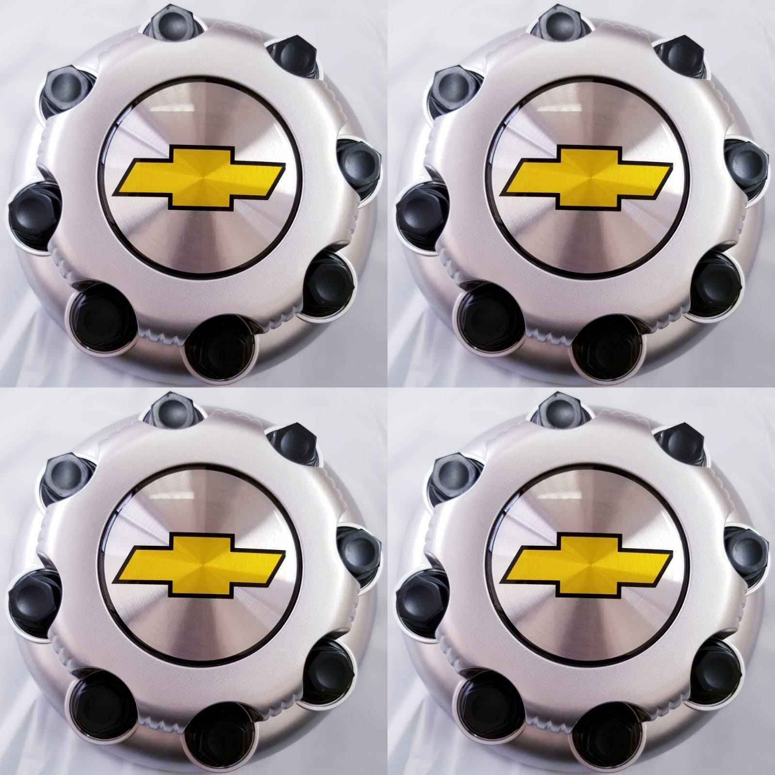 4ps Chevy Express Van 2500 3500 PAINTED SILVER Center Hub Caps 9597163 New 8LUGS