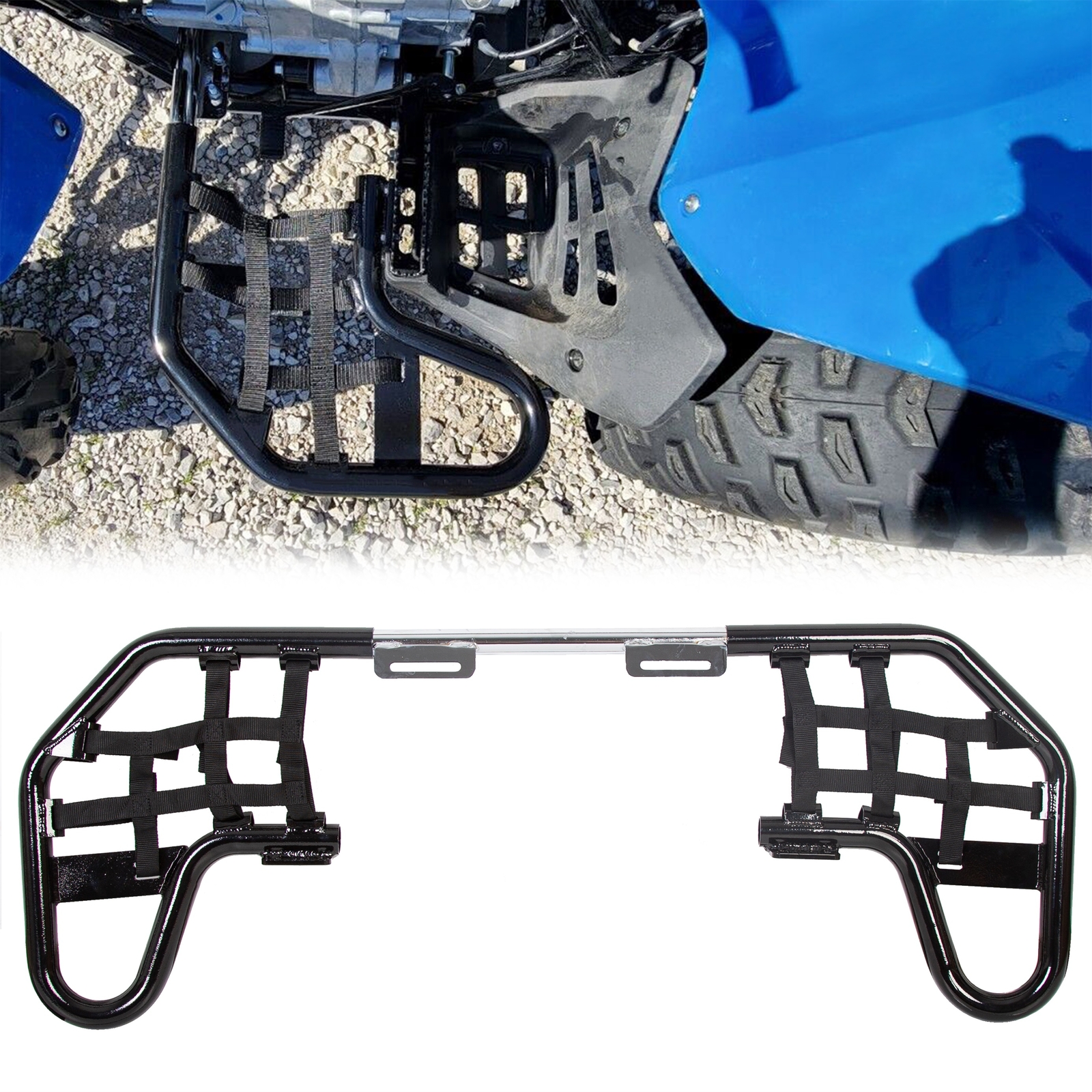 Aluminum Nerf Bars Black bar Black nets For Honda TRX 250EX 250X Pair set 01-20