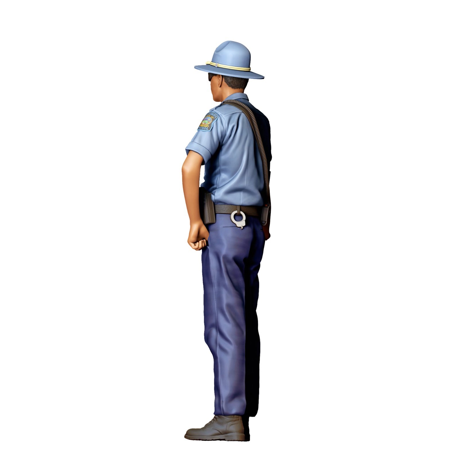 Police Officer Trooper Figure 3D Resin Print Law Enforcement Diorama Unpainted