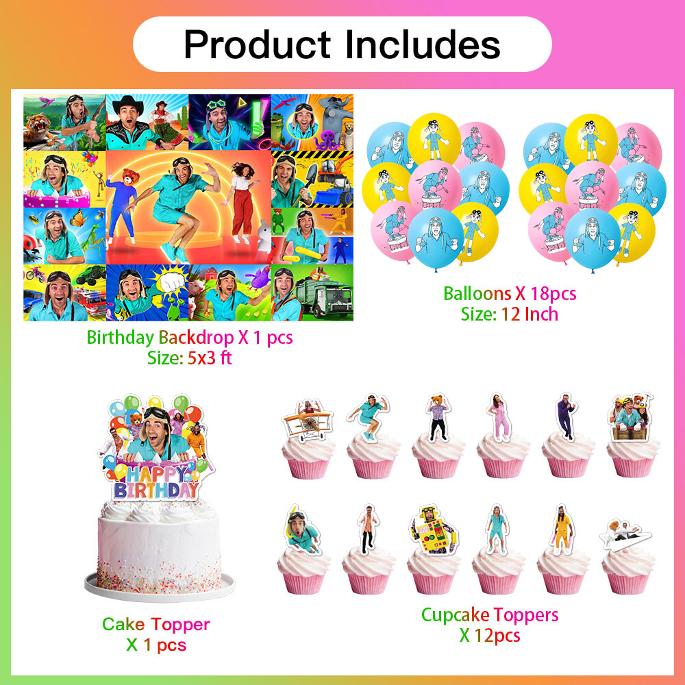 Danny Party Supplies Birthday Decor Set Balloons Cake Toppers Banner