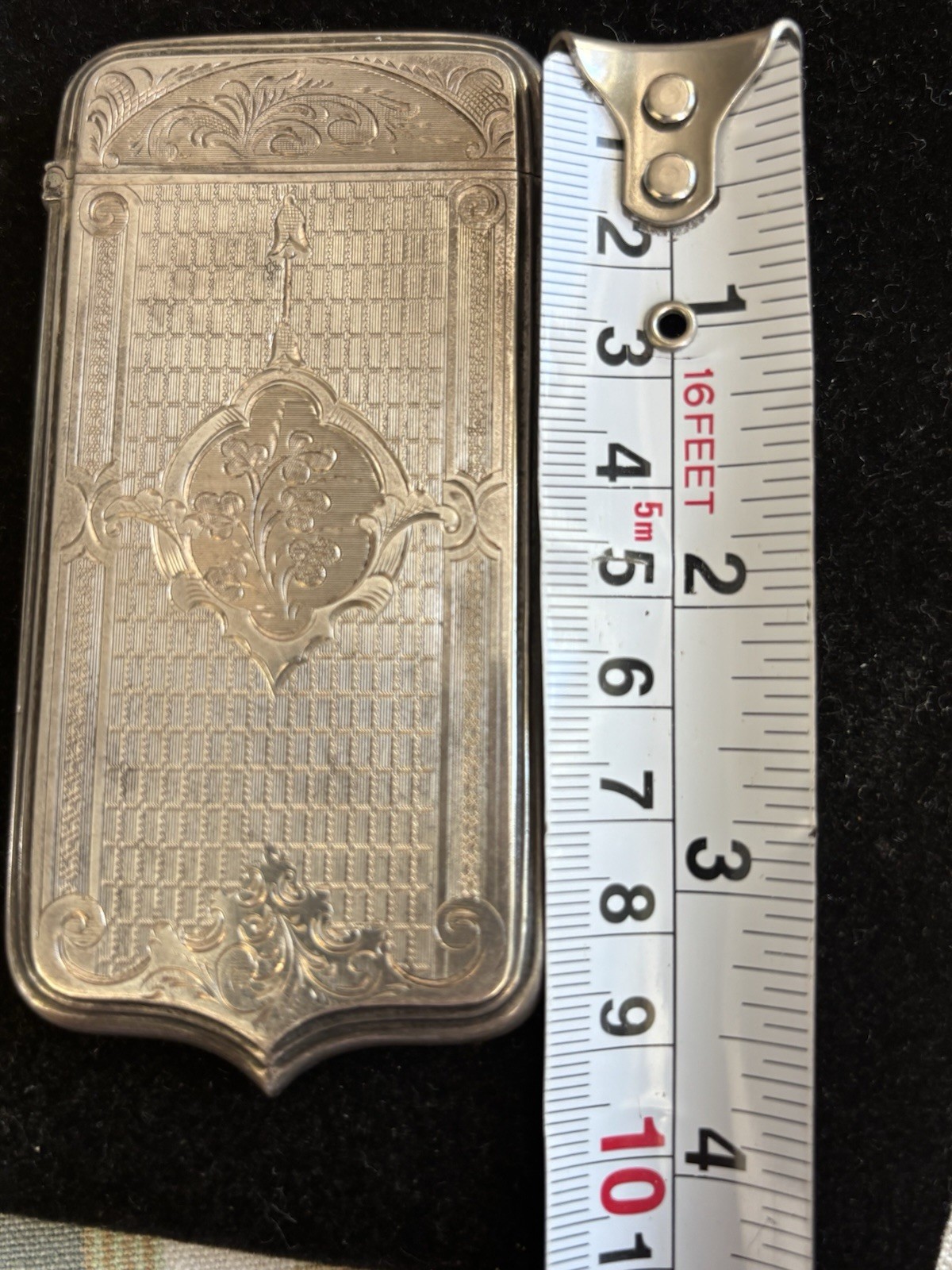 Sterling Silver Edwardian Engraved Cigarette Card Hinged Case 32.7g 925