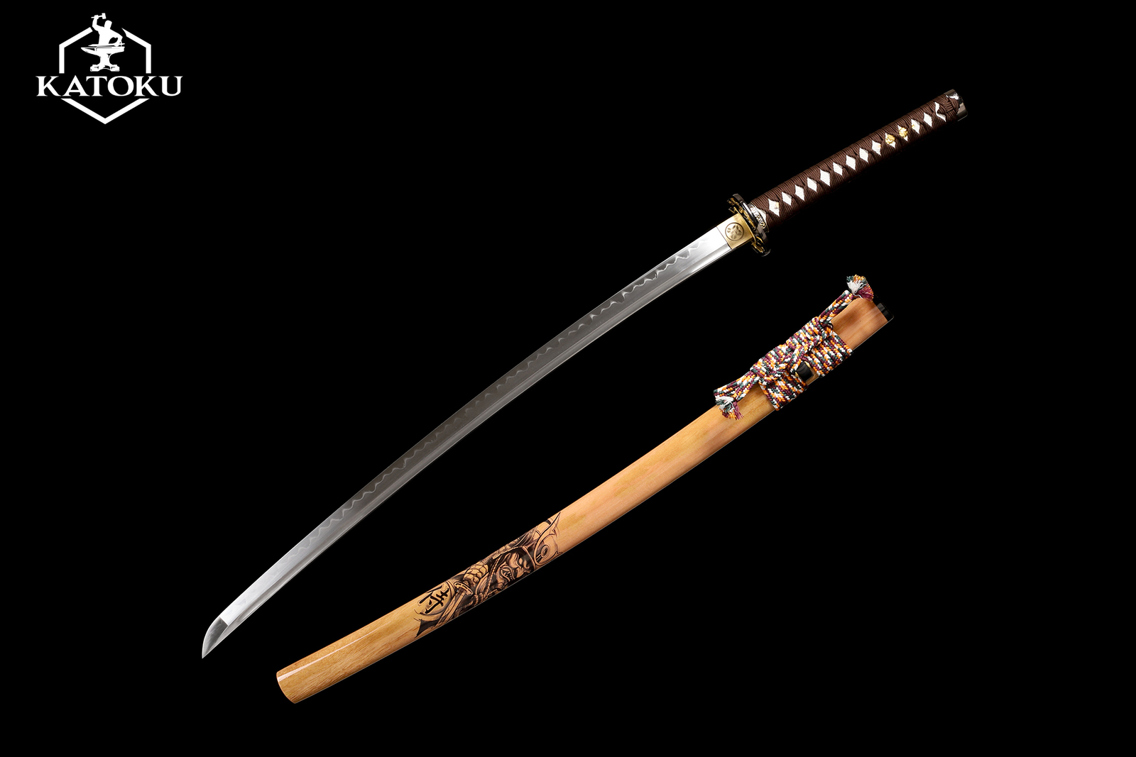 T10 Steel Clay Tempered Real Hamon Katana Japanese Samurai Sword Full Tang Sharp