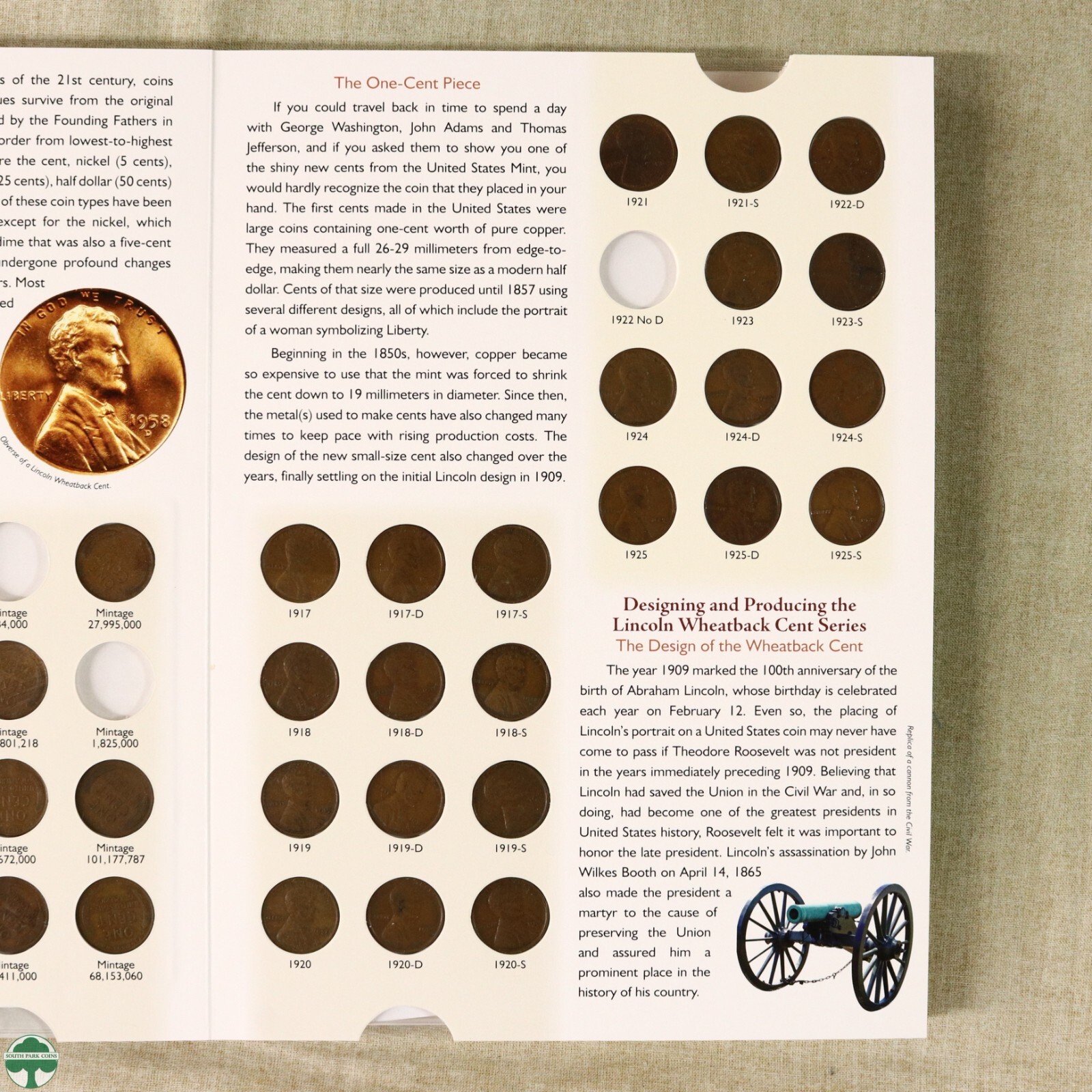 1909-1958 Lincoln Wheat Cent Coin album filled VF/UNC Excluding Five Coins