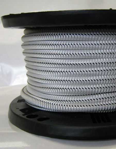 3/8" Bungee Shock Cord 500 ft White w/ Black Tracer Marine Grade Heavy Duty