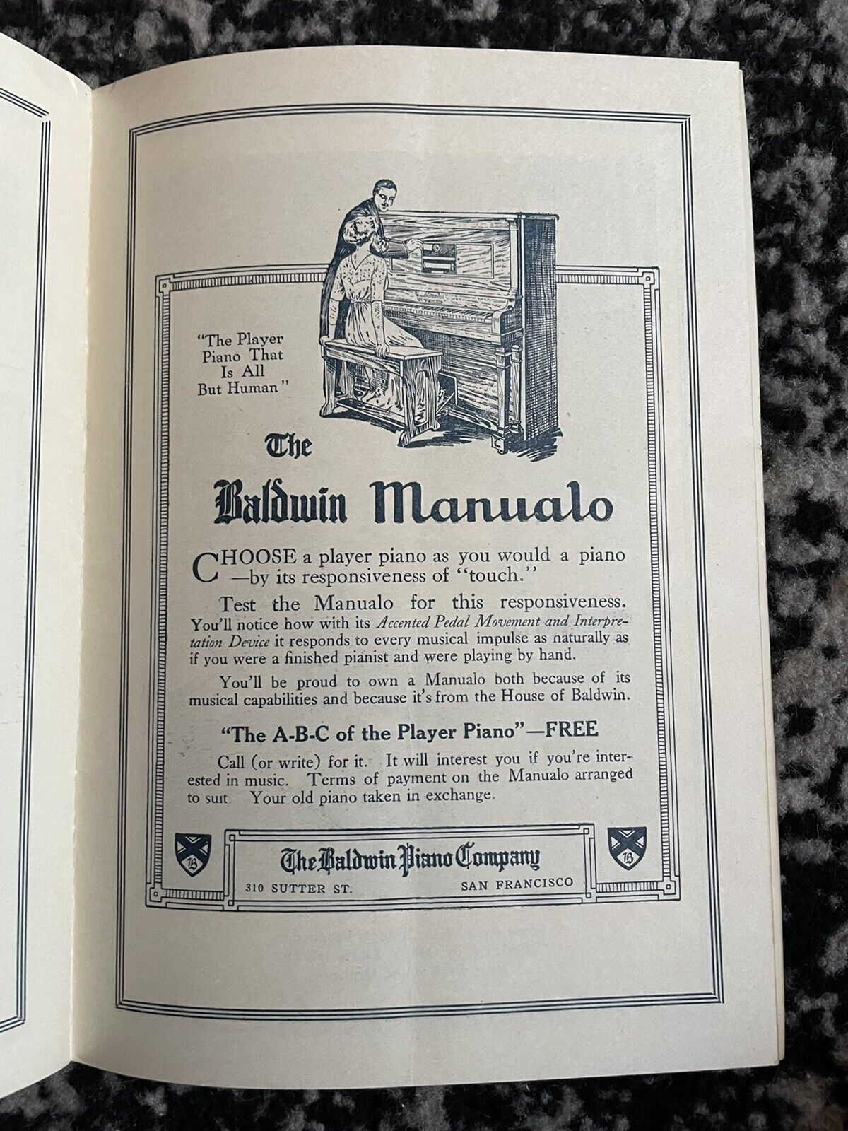 STUNNING Antique 1913 Orpheum Theater Program San Francisco California M