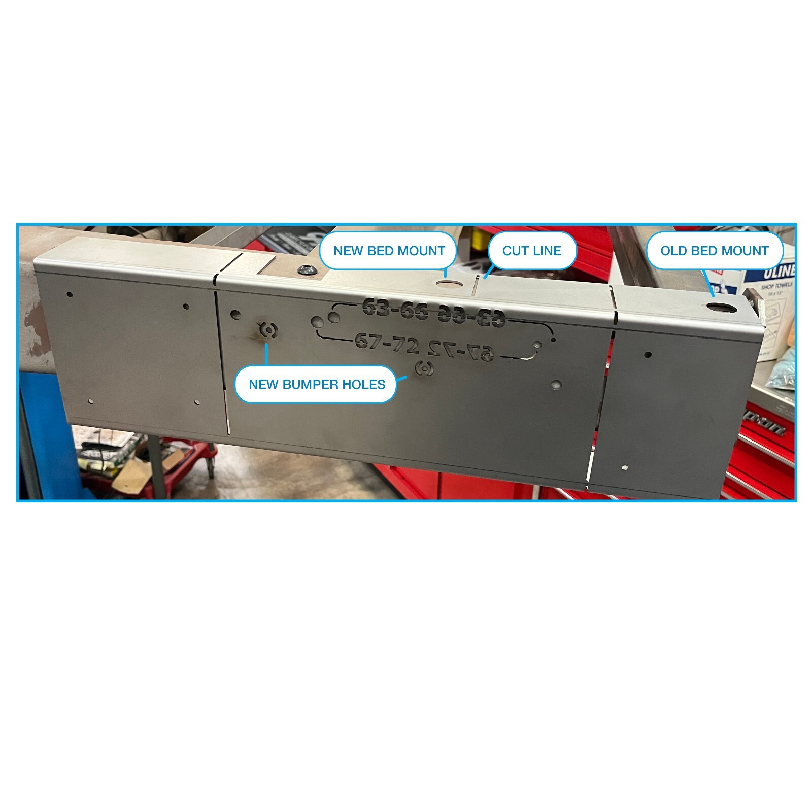 63-72 Chevy C10 CPP’s Frame Shortening Kit Short Bed Conversion 1/4" Heavy Plate