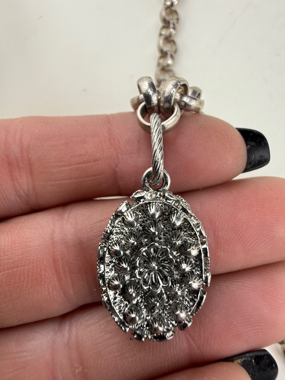 Egyptian Revival Charm Necklace Signed Lane Bryant 48”