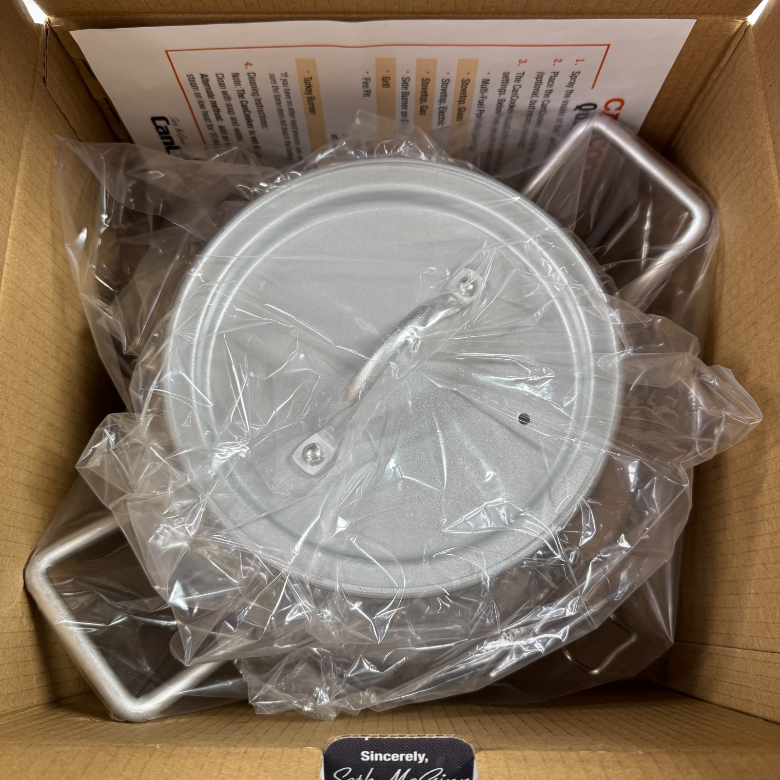 New Open Box Seth McGinns 2 Gallon CanCooker Camping Gear Campfire Stovetop NIB