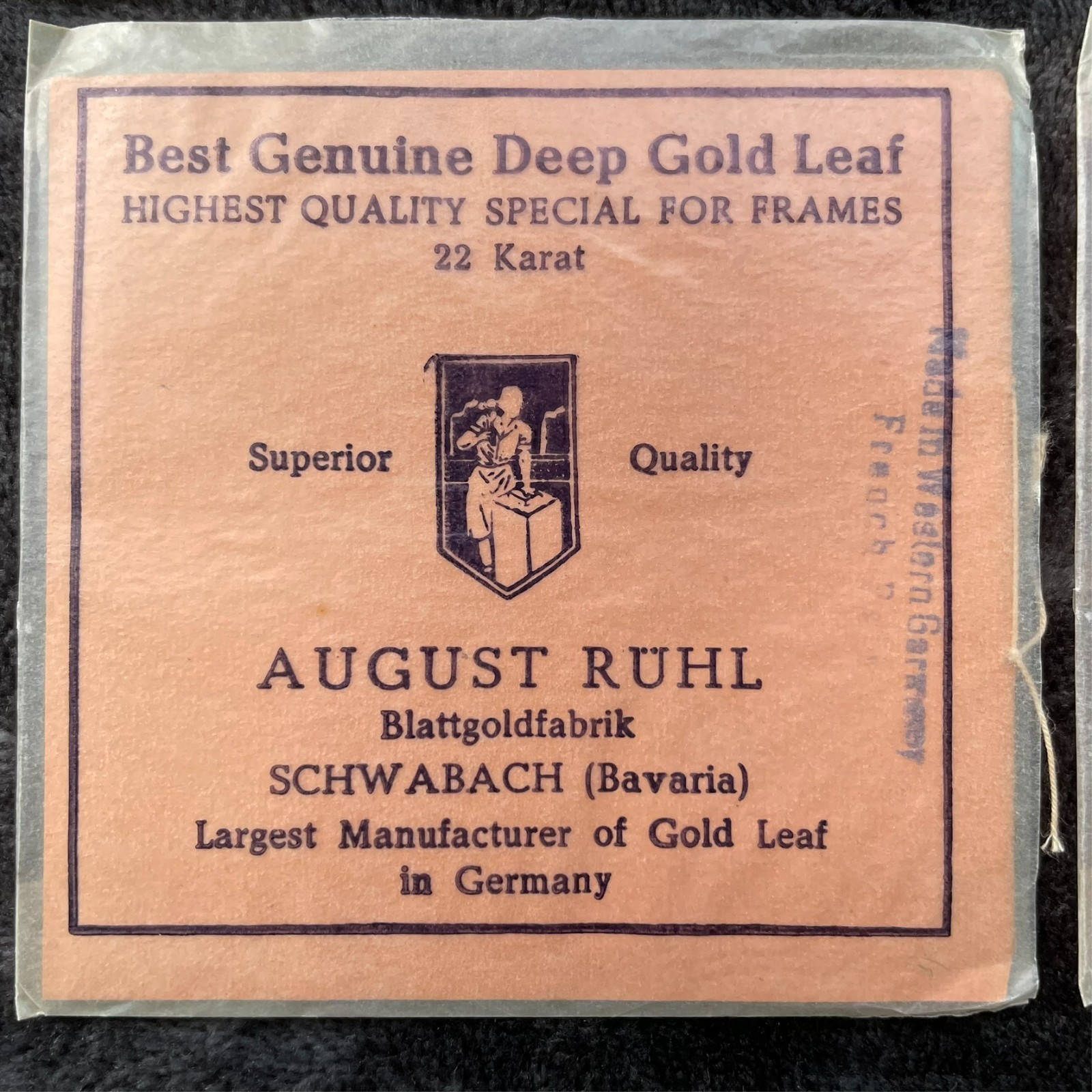 August Ruhl 22 Karat Gold Leaf Frames 500 Leaves American Shade Square NOS