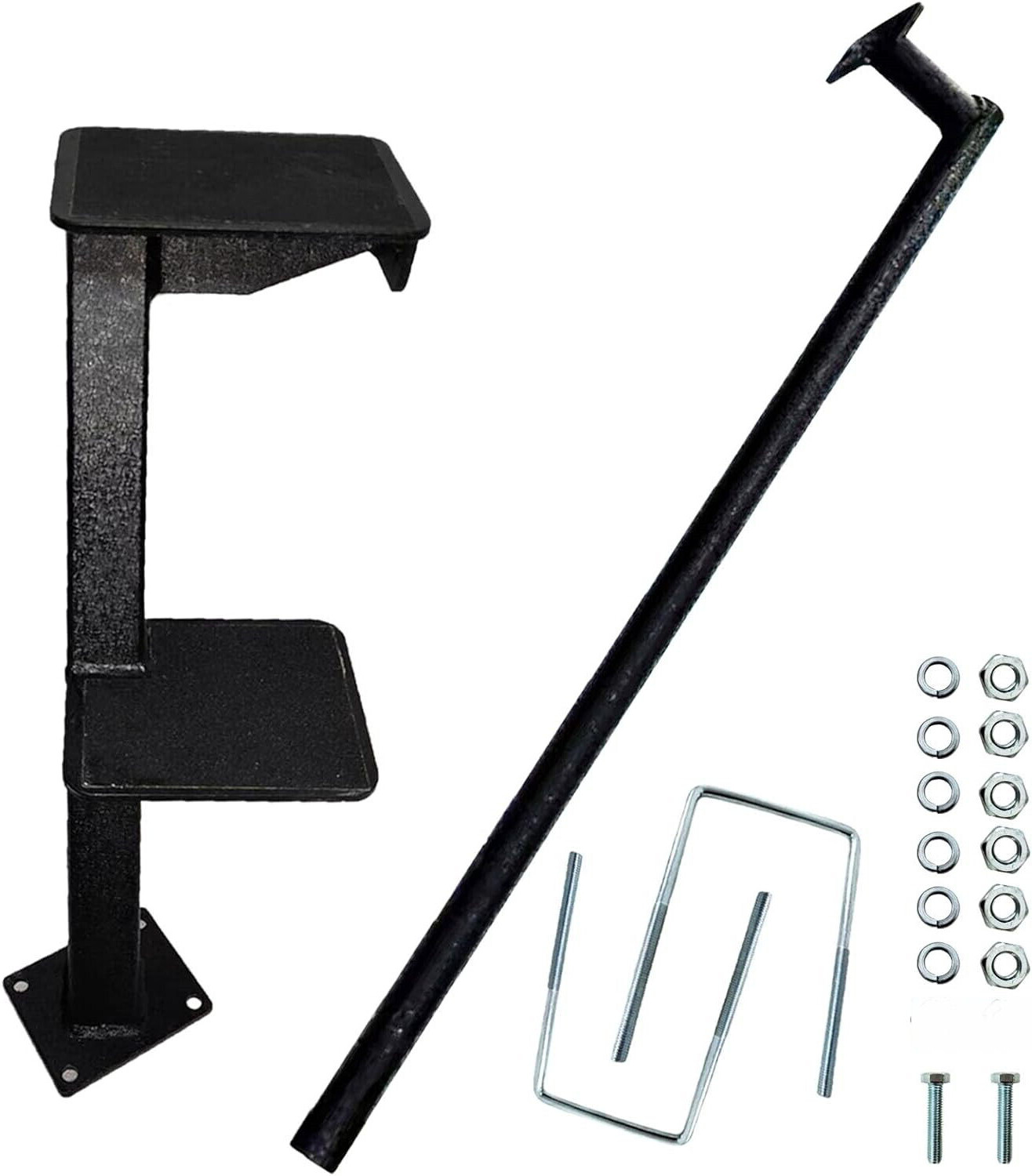 Dual Step Boat Trailer Steps for The Tongue with Handle, Universal Fit Bass Boat