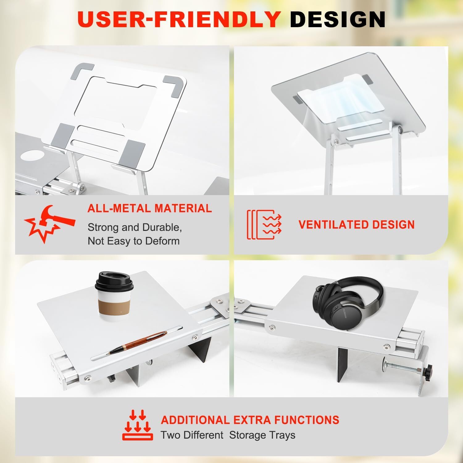 Treadmill Laptop Holder Adjustble Height Width