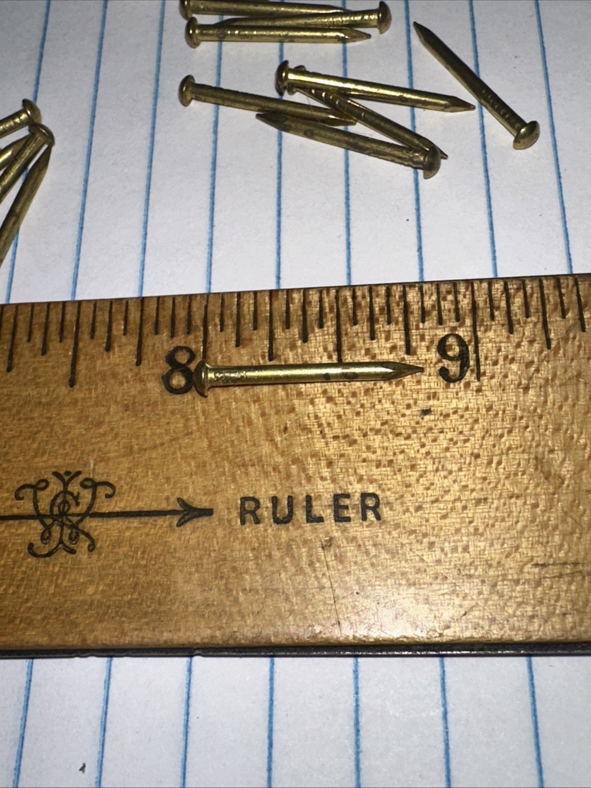 SOLID BRASS FINISH NAILS Vintage 120 Total! Domed Head