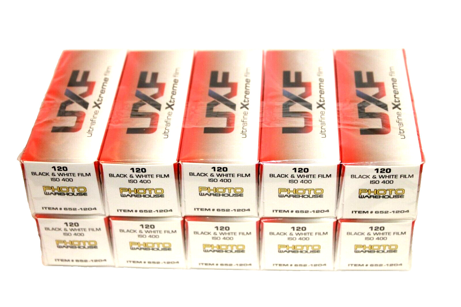 10 rolls - Ultrafine Xtreme Film 400 Speed Black and White 120 Format