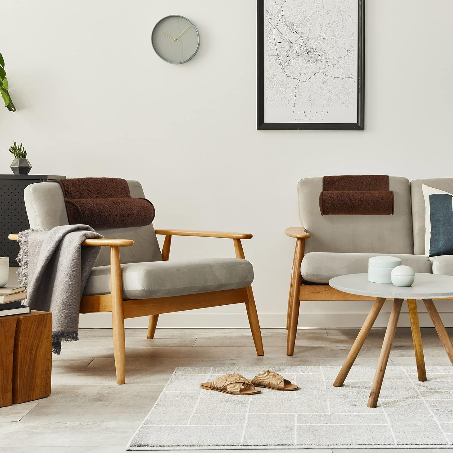 Neck Head Pillow for Recliner Chair Non Slip Fleece Adjustable Neck Roll Support