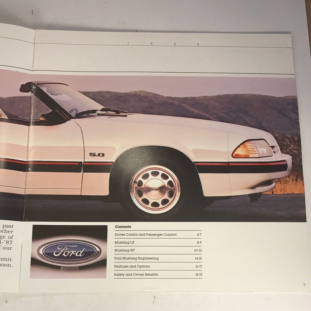 1988 Ford Mustang dealer sales brochure