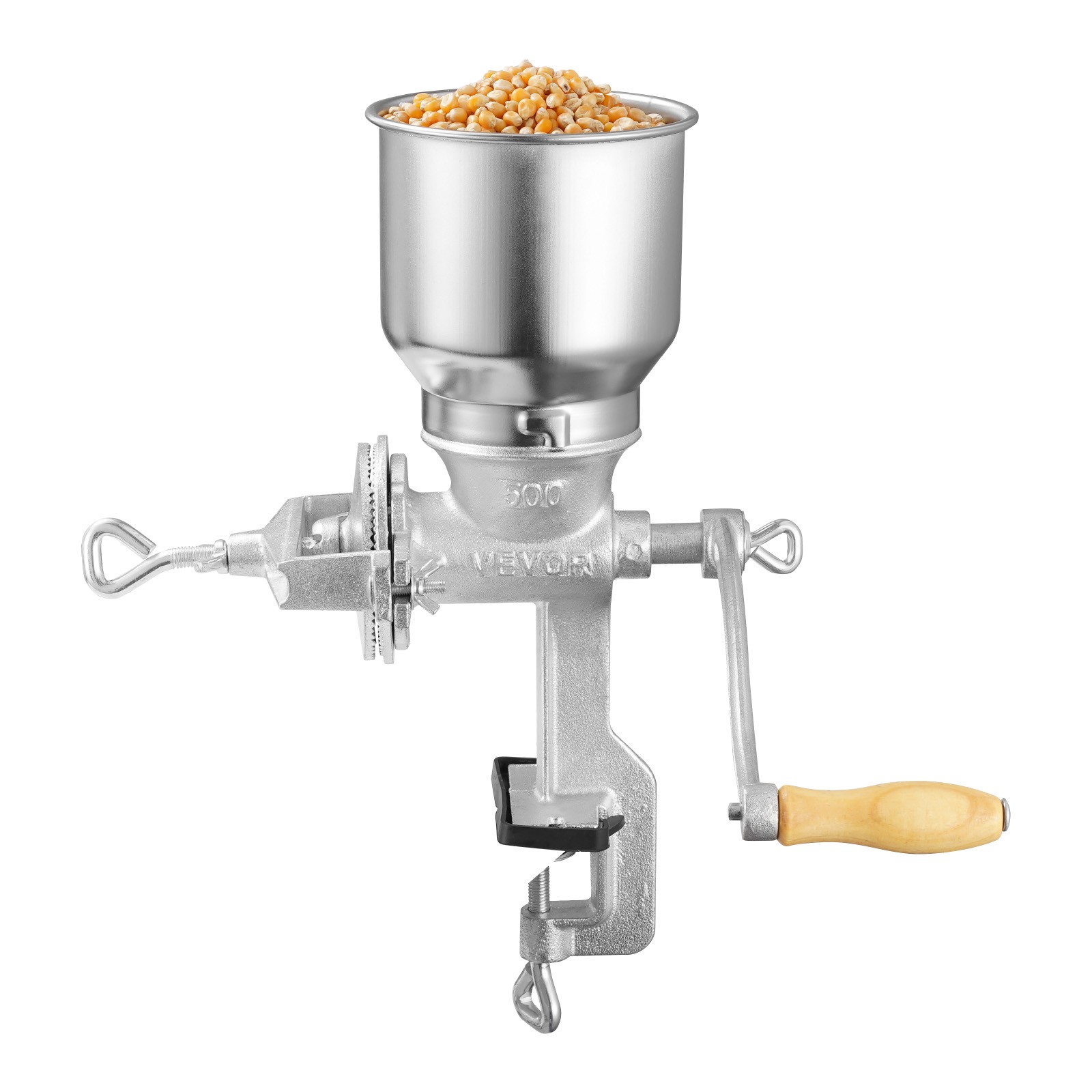 VEVOR Manual Grain Mill with High Hopper Hand-Crank Cast Iron Corn Spice Grinder