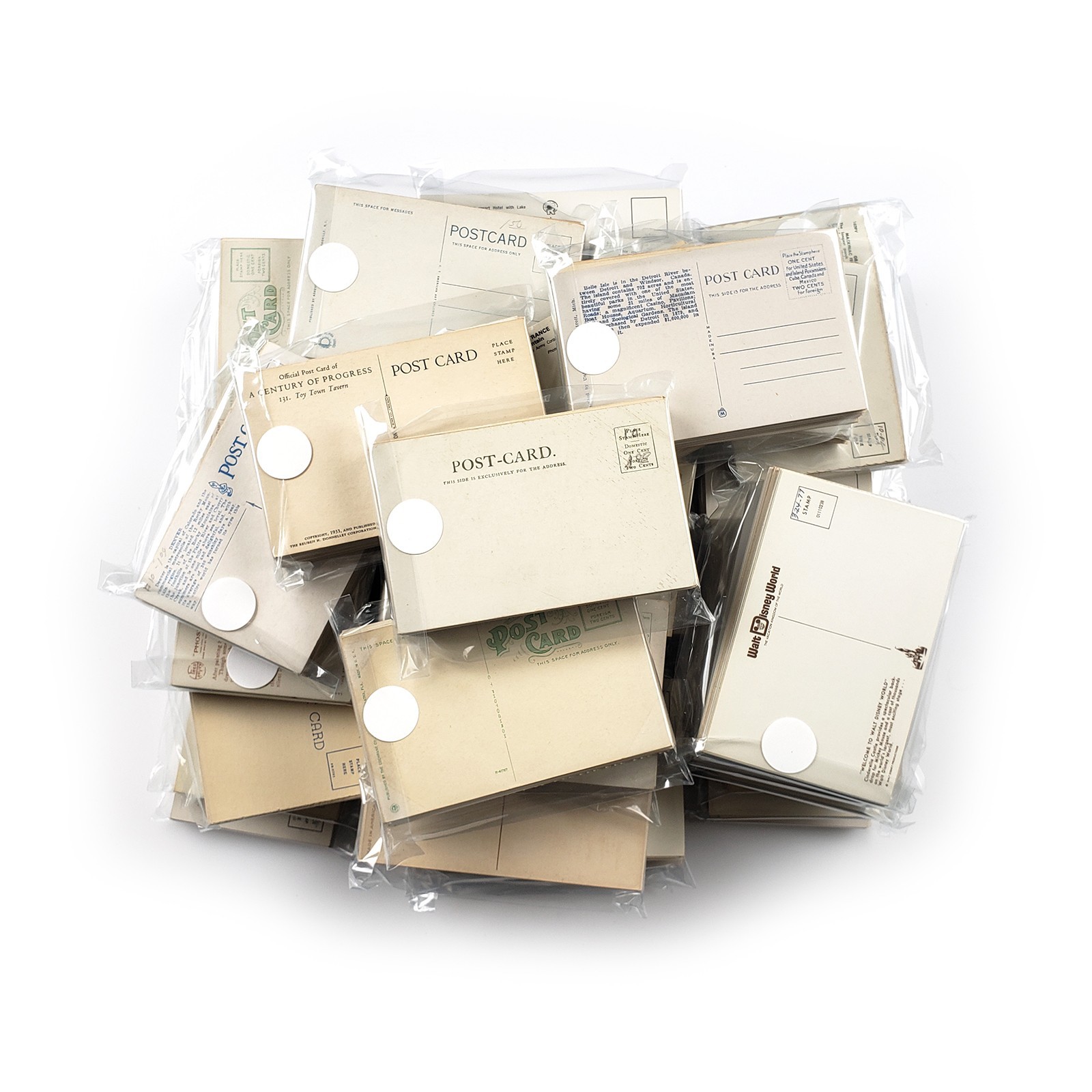 60 Unused Vintage Postcards Lot - Unposted Random Blank Midcentury Travel Views